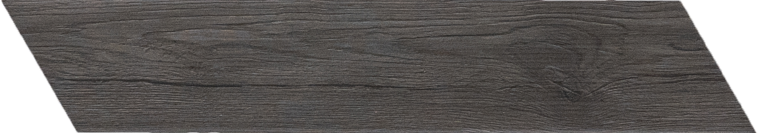 Subway Wall & Floor Tile TL 05233 P Edge Craft Dark Oak Chevron Edge 18 x 3 inch (450x80 mm) Vitrified Matte Finish - 8 mm | Random Design | Suitable for Living Room, Accent / Feature Walls, Bathroom, Kitchen Wall & Backsplashes | Image 1