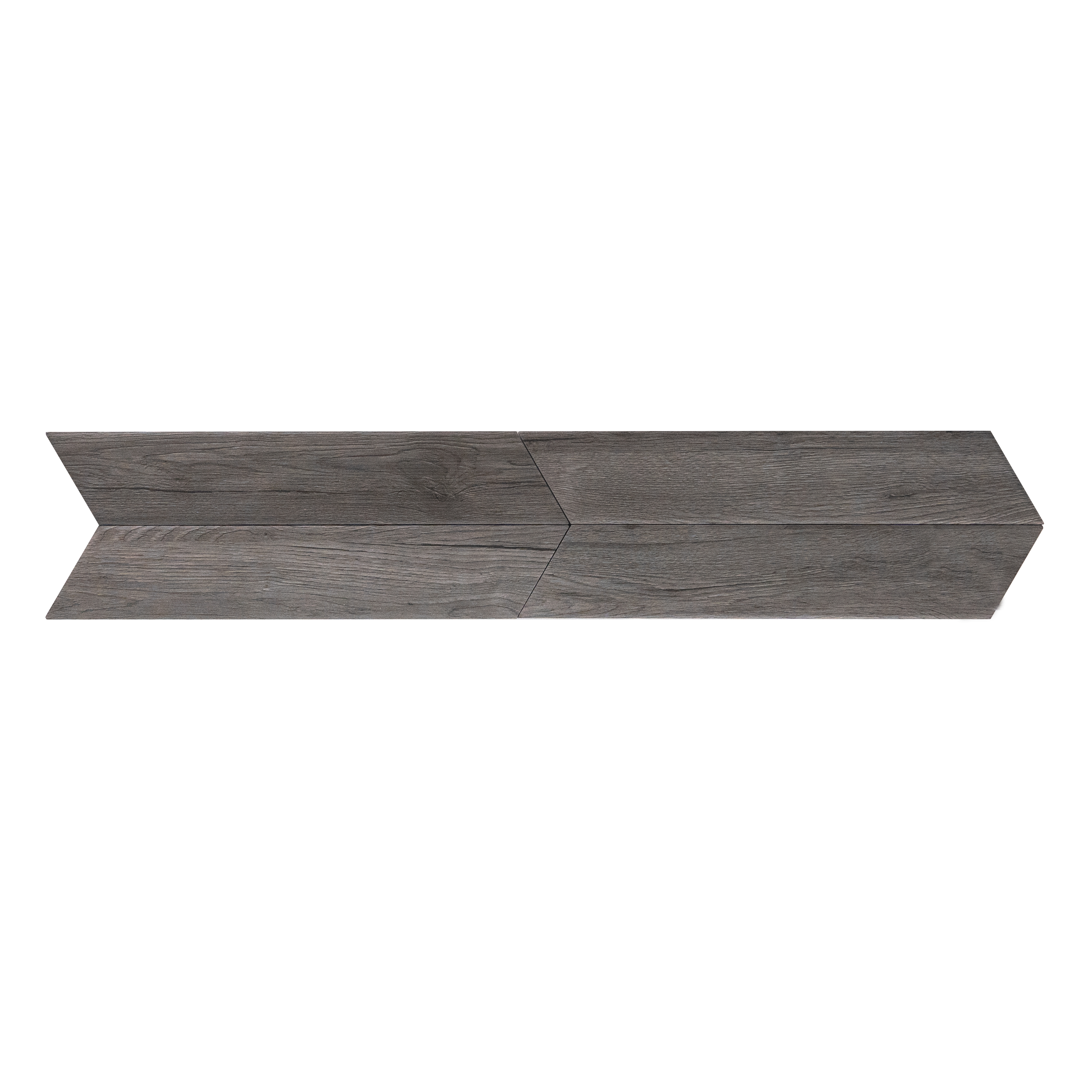 Subway Wall & Floor Tile TL 05233 P Edge Craft Dark Oak Chevron Edge 18 x 3 inch (450x80 mm) Vitrified Matte Finish - 8 mm | Random Design | Suitable for Living Room, Accent / Feature Walls, Bathroom, Kitchen Wall & Backsplashes | Image 2