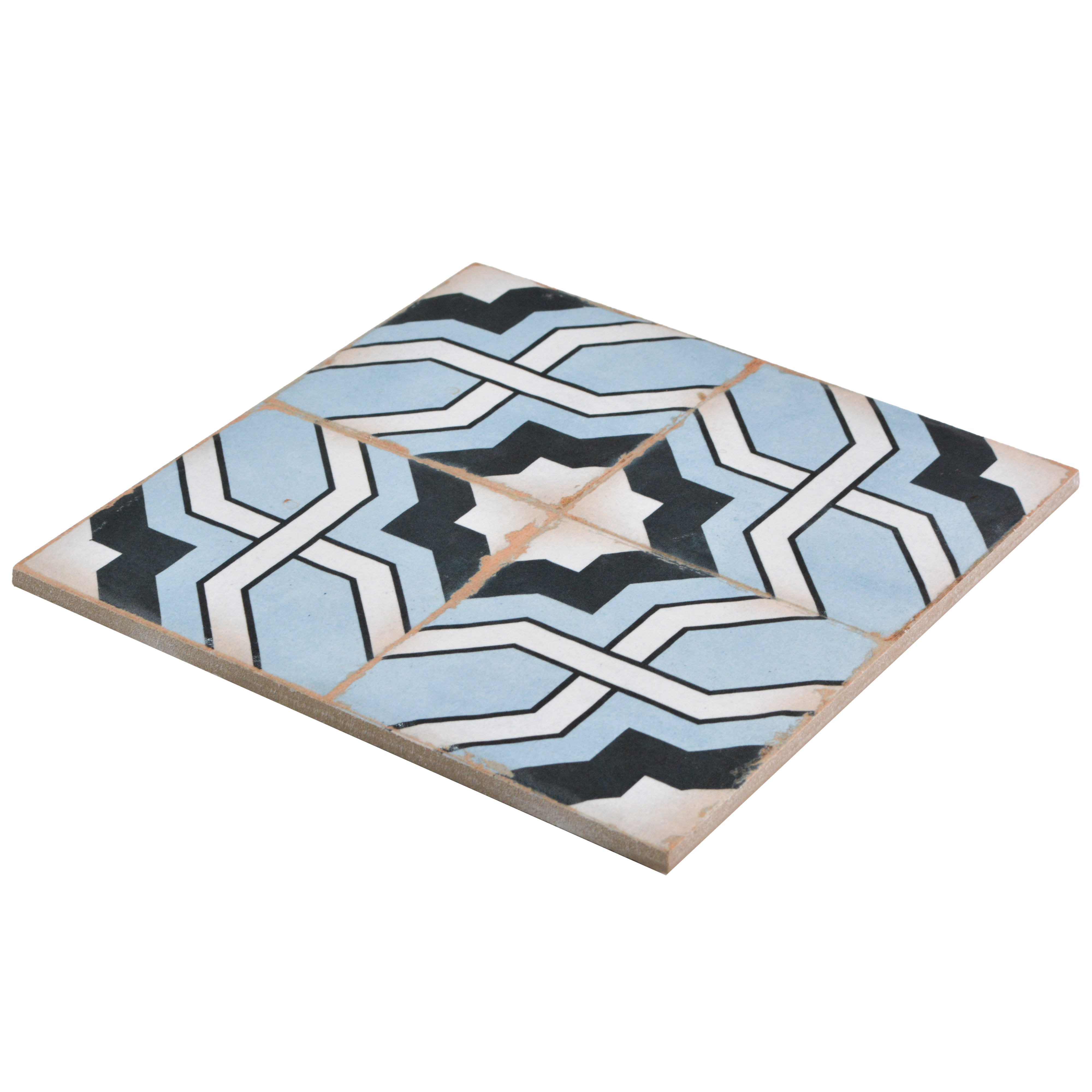 Subway Moroccan Wall & Floor Tile TL 05243 Tropea Ornate Blue 8 x 8 inch Vitrified Matte Finish - 8 mm | 8 Random Faces | Suitable for Living Room, Accent / Feature Walls, Bathroom, Kitchen Wall & Backsplashes | Image 3