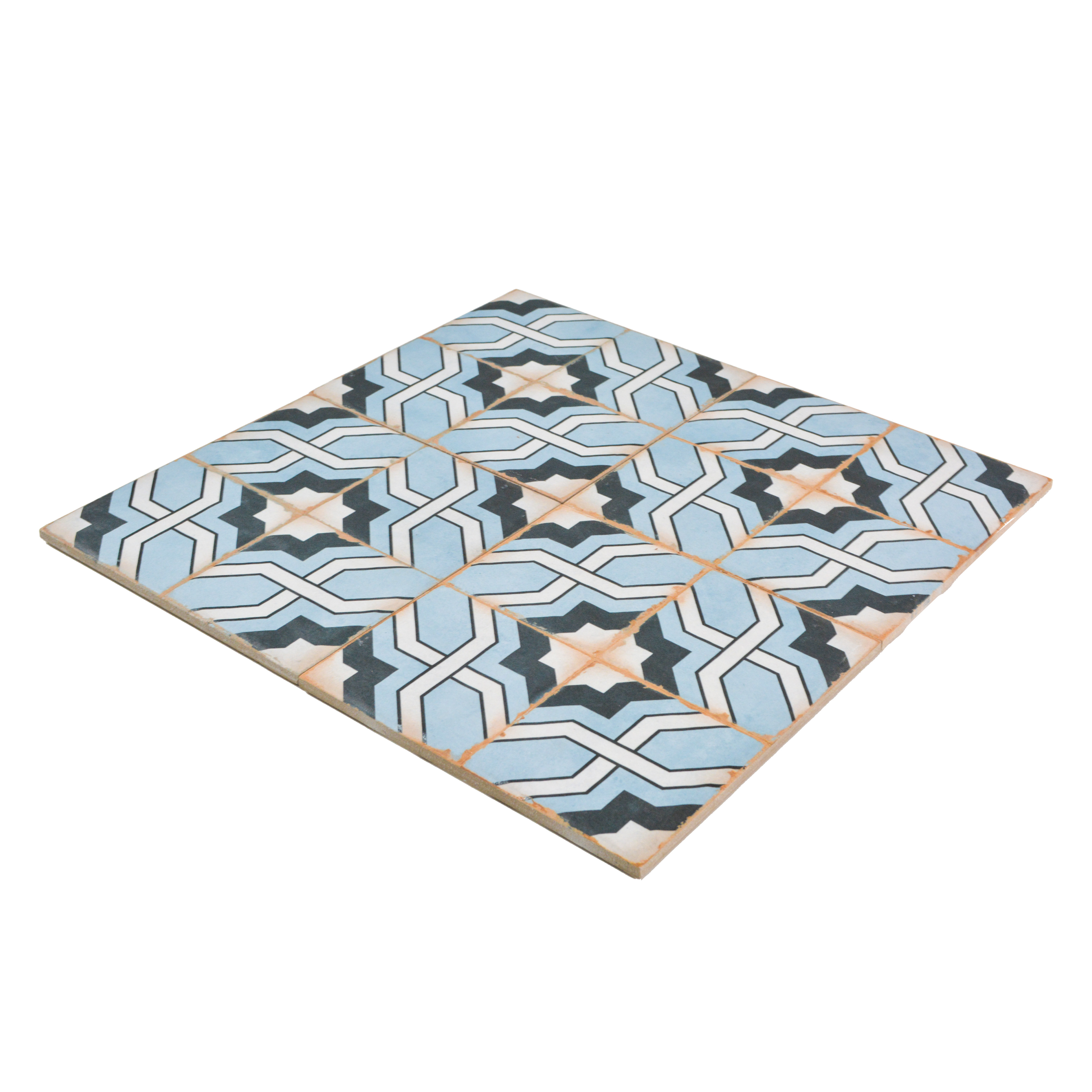 Subway Moroccan Wall & Floor Tile TL 05243 Tropea Ornate Blue 8 x 8 inch Vitrified Matte Finish - 8 mm | 8 Random Faces | Suitable for Living Room, Accent / Feature Walls, Bathroom, Kitchen Wall & Backsplashes | Image 4