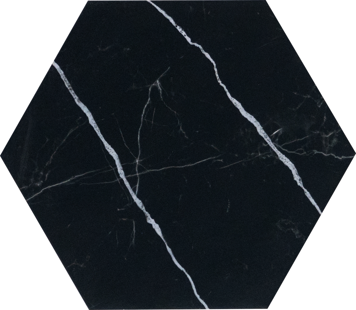 Subway Wall & Floor Tile TL 05274 D Hexalite Black Ice 10 x 9 inch (250x220 mm) Vitrified Matte Finish - 8 mm | Random Design | Suitable for Living Room, Accent / Feature Walls, Bathroom, Kitchen Wall & Backsplashes | Image 1