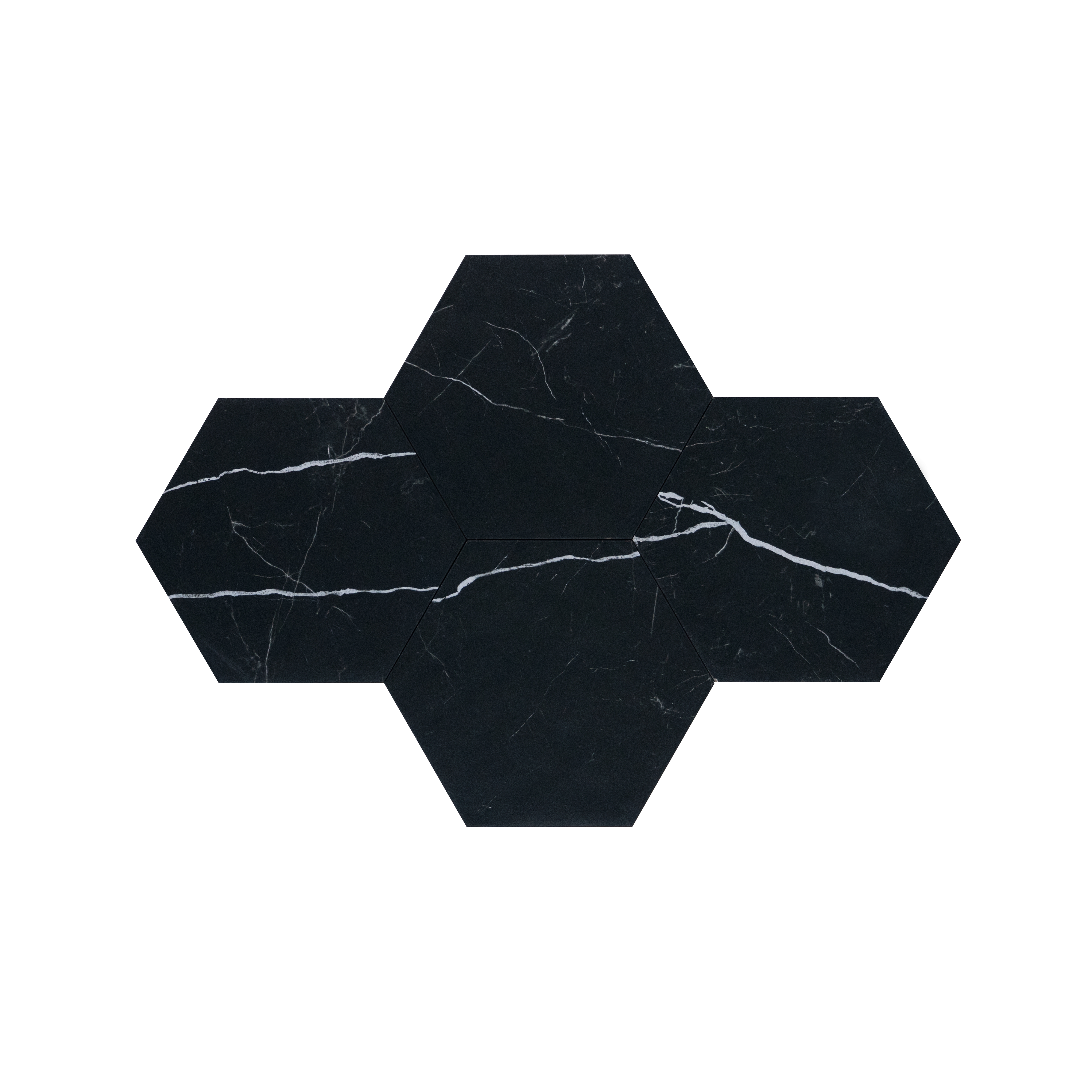 Subway Wall & Floor Tile TL 05274 D Hexalite Black Ice 10 x 9 inch (250x220 mm) Vitrified Matte Finish - 8 mm | Random Design | Suitable for Living Room, Accent / Feature Walls, Bathroom, Kitchen Wall & Backsplashes | Image 3