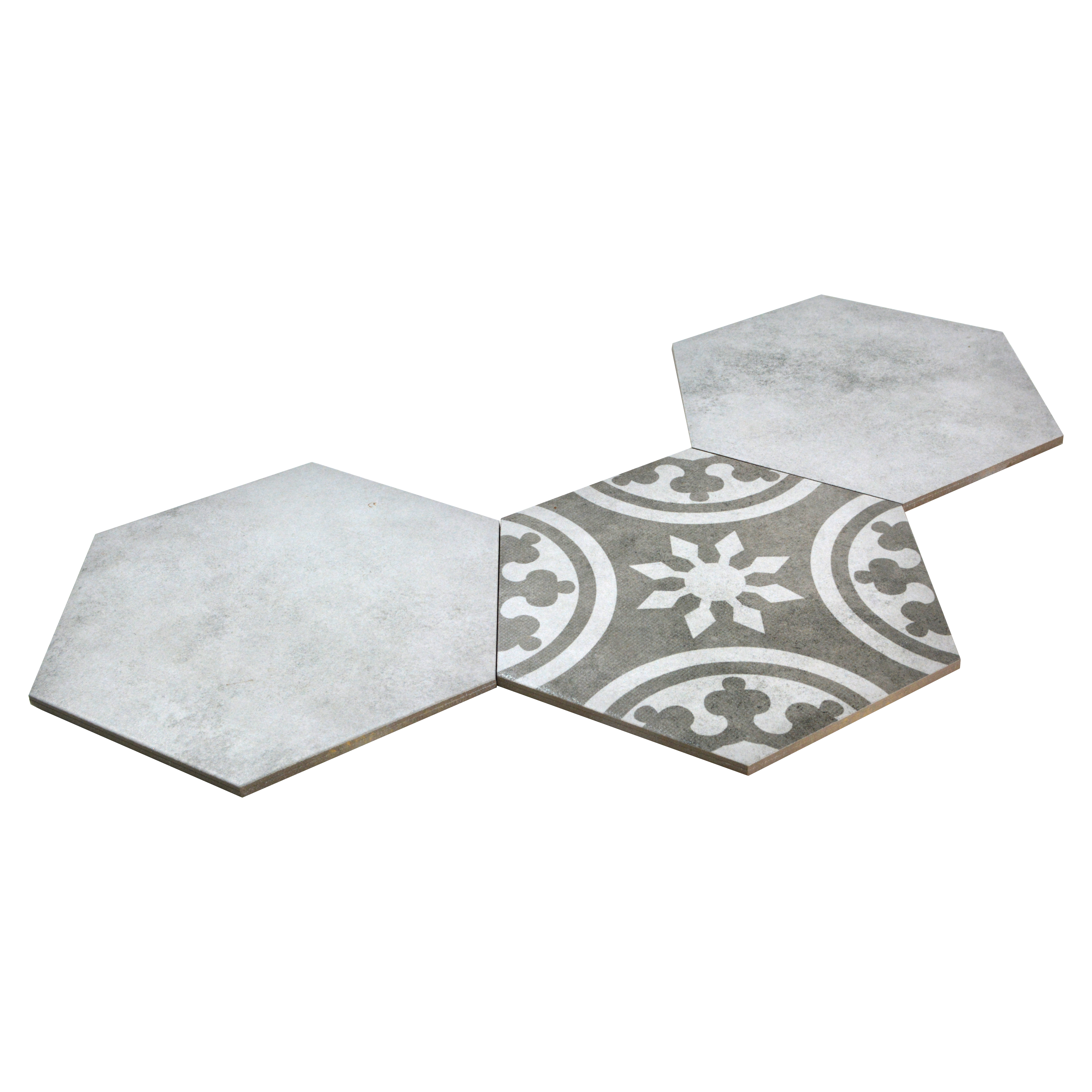 Subway Wall & Floor Tile TL 05271 B Hexalite Grana Grey Decor 10 x 9 inch (250x220 mm) Vitrified Matte Finish - 8 mm | Random Design | Suitable for Living Room, Accent / Feature Walls, Bathroom, Kitchen Wall & Backsplashes | Image 4