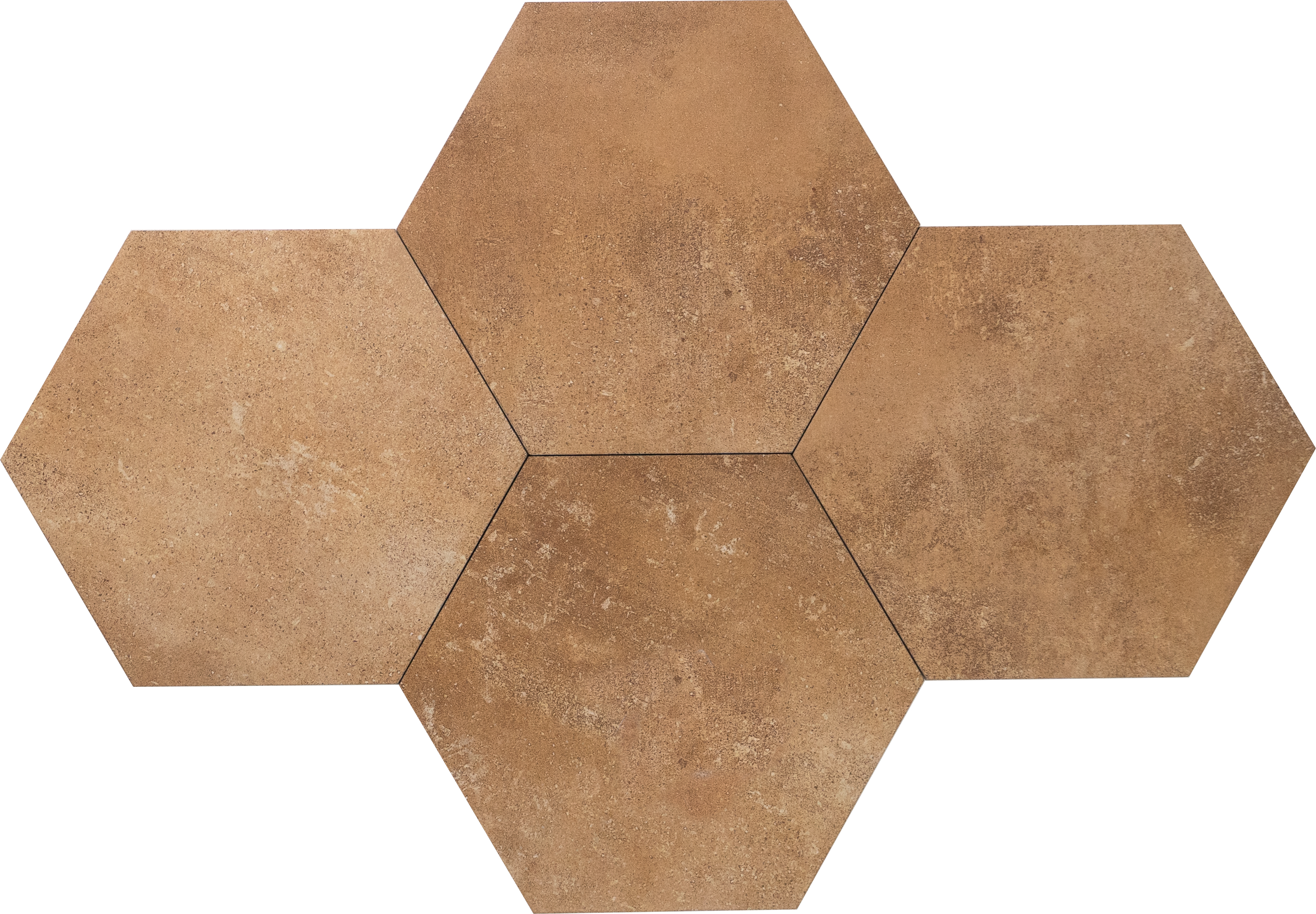 Subway Wall & Floor Tile TL 05275 B Hexalite Caramel 10 x 9 inch (250x220 mm) Vitrified Matte Finish - 8 mm | Suitable for Living Room, Accent / Feature Walls, Bathroom, Kitchen Wall & Backsplashes | Image 3