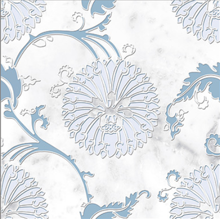 Moroccan Floor & Wall Tile TL 05068 Morissa Winter Floral 1 ft x 1 ft Ceramic Matte Finish - 8 mm | Suitable for Living Room, Bedroom, Bathroom, Kitchen & Balcony | Image 1