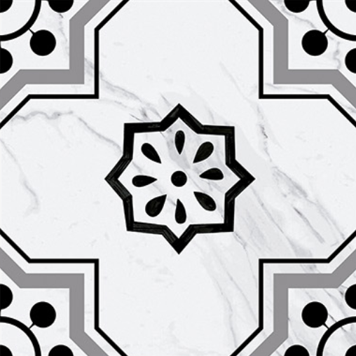 Moroccan Floor & Wall Tile TL 05076 Morissa Monochrome Marbello 1 ft x 1 ft Ceramic Matte Finish - 8 mm | Suitable for Living Room, Bedroom, Bathroom, Kitchen & Balcony | Image 1