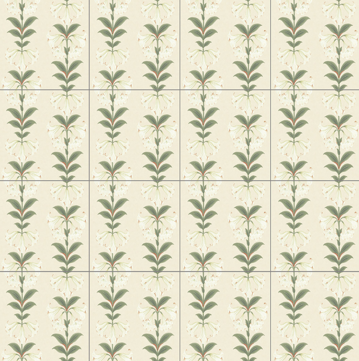 Moroccan Floor & Wall Tile TL 05073 Morissa Cream Tropical 1 ft x 1 ft Ceramic Matte Finish - 8 mm | Suitable for Living Room, Bedroom, Bathroom, Kitchen & Balcony | Image 2