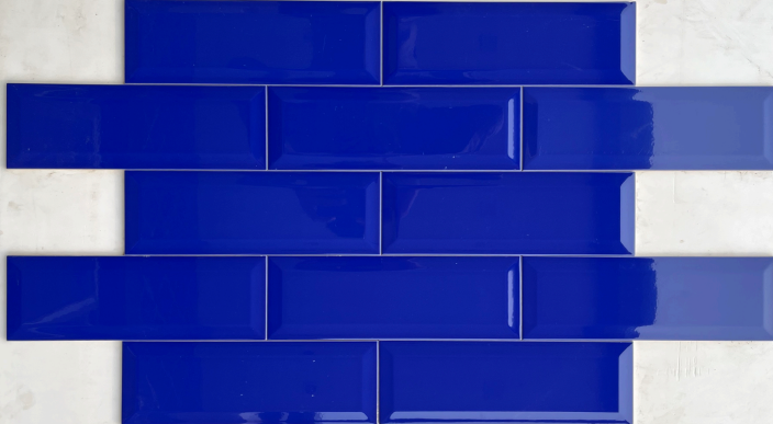 Starco Ceramic Bevelled 300x100 mm Glossy Finish P Blue Colour Tile| Image 1