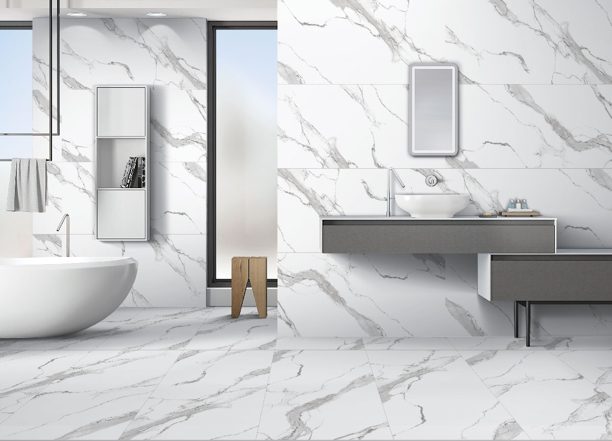 TL 01017 Statuario Classic 1200x600 mm High Gloss Finish Vitrified Wall & Floor Tile - 9 mm | Image 2