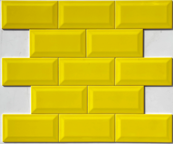 TL 00006 F 8x4 inches Yellow Bevelled Glossy Finish Tile | Image 2