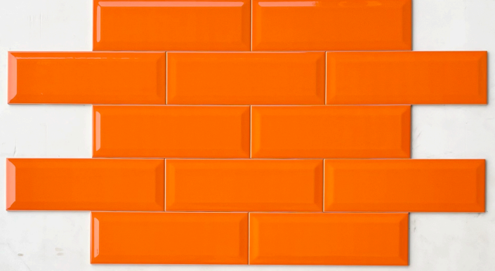 TL 00003 E 12x4 inches Orange Bevelled Glossy Finish Tile | Image 1