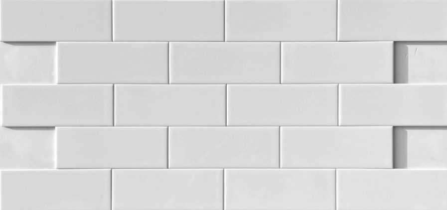 TL 00047 3x8 inches White Plain Glossy Finish Tile | Image 2