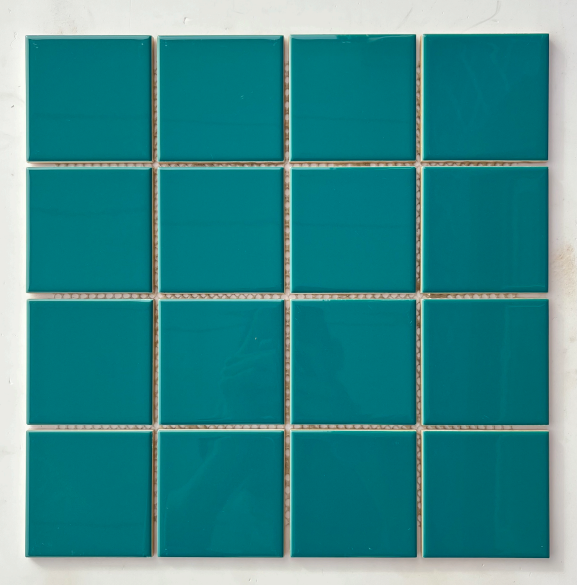 TL 00052 3x3 inches Aqua Blue Plain Glossy Finish Tile | Image 1