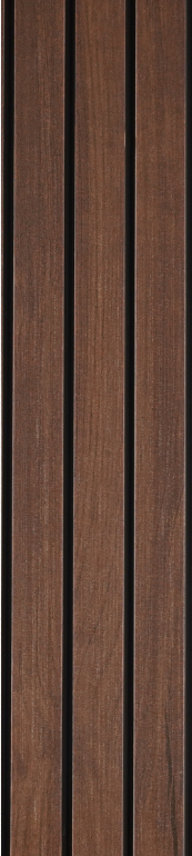 Elegant Brown Wooden Look PVC Louver/Panel 10 ft x 1 ft - 10 mm | Ideal for Feature Wall, Living Room, Bedroom, TV Cabinet, Hotel, Restaurant, Office | PN 00383 | Image 01