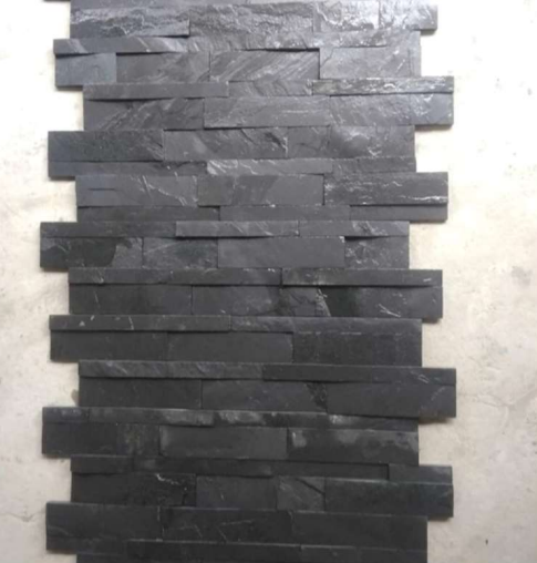 A close-up of a 1008 Jack Black 609.6x152.4 mm Wall Cladding available at Material Depot in Bangalore