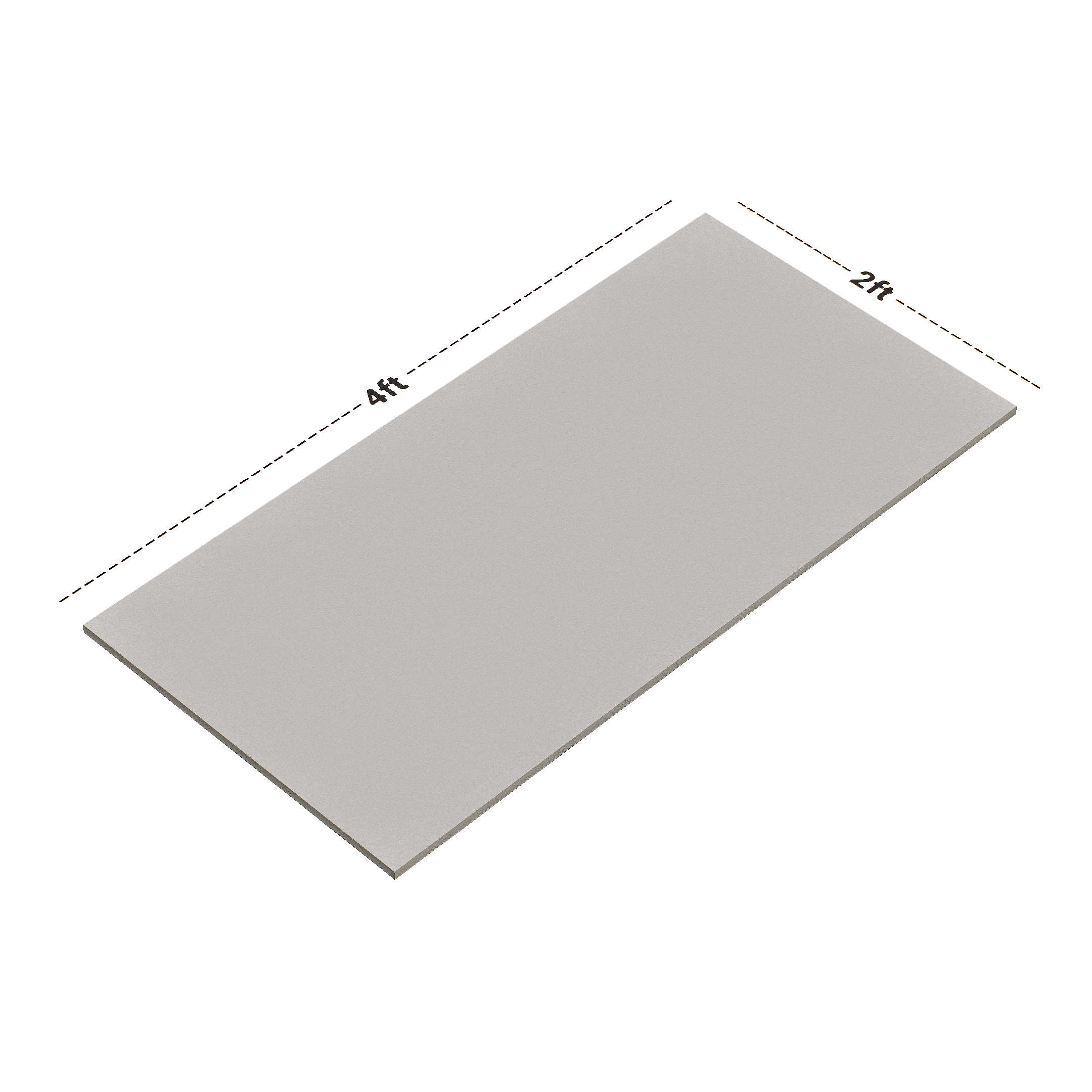 Dimension image of TL 00188 Lead Grey 4 ft x 2 ft Matte Finish Vitrified Floor Tile - 9 mm | Material Depot