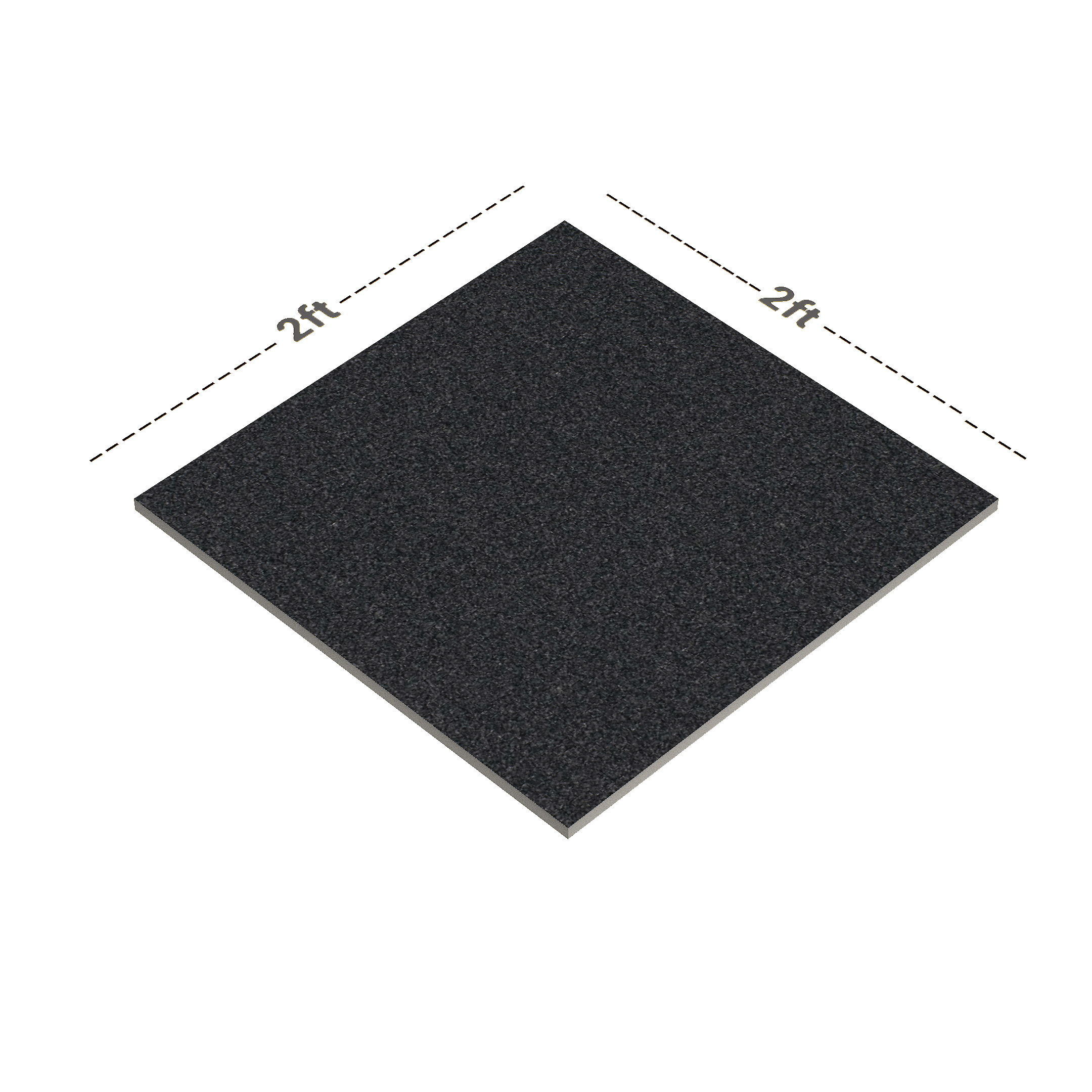 Dimension image of TL 00454 A Black Olive 2 ft x 2 ft Matte Finish Digital Porcelain Floor & Wall Tile - 9.5 mm | Material Depot