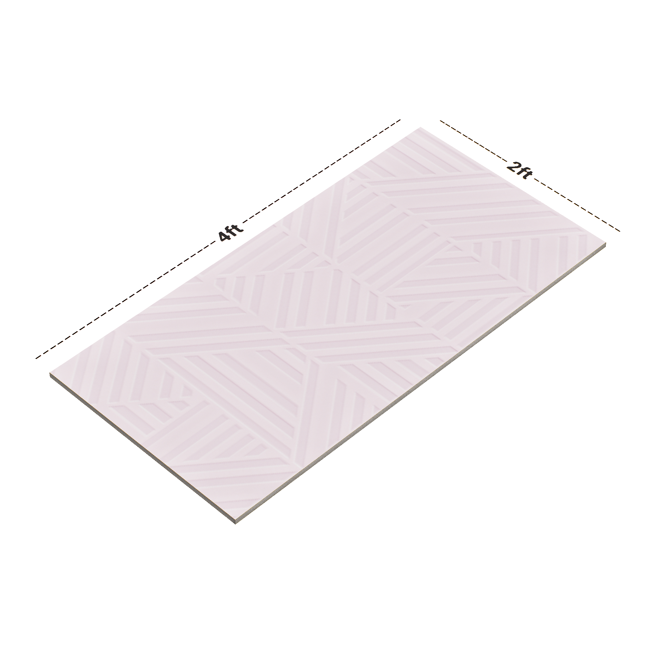 Dimension image of TL 00693 I Radiant Rosy Series Pattern 8 Pink Chrome Finish 4 ft x 2 ft Full Body Vitrified Tile - 9 mm | Material Depot