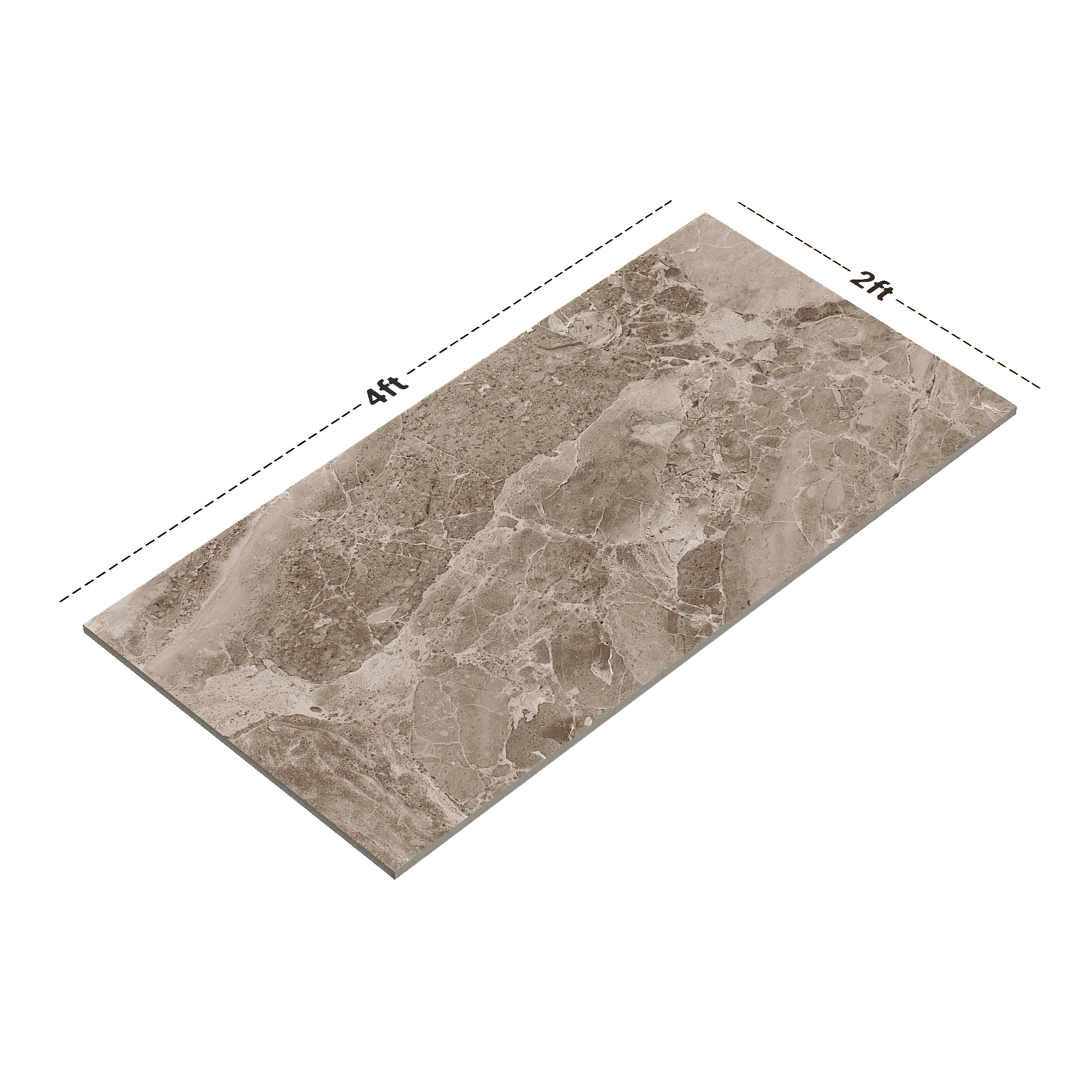 Dimension image of TL 00735 Stonice Grey 1200 x 600 mm Random Face Carving Matte Finish Vitrified Wall & Floor Tile - 9 mm | Material Depot