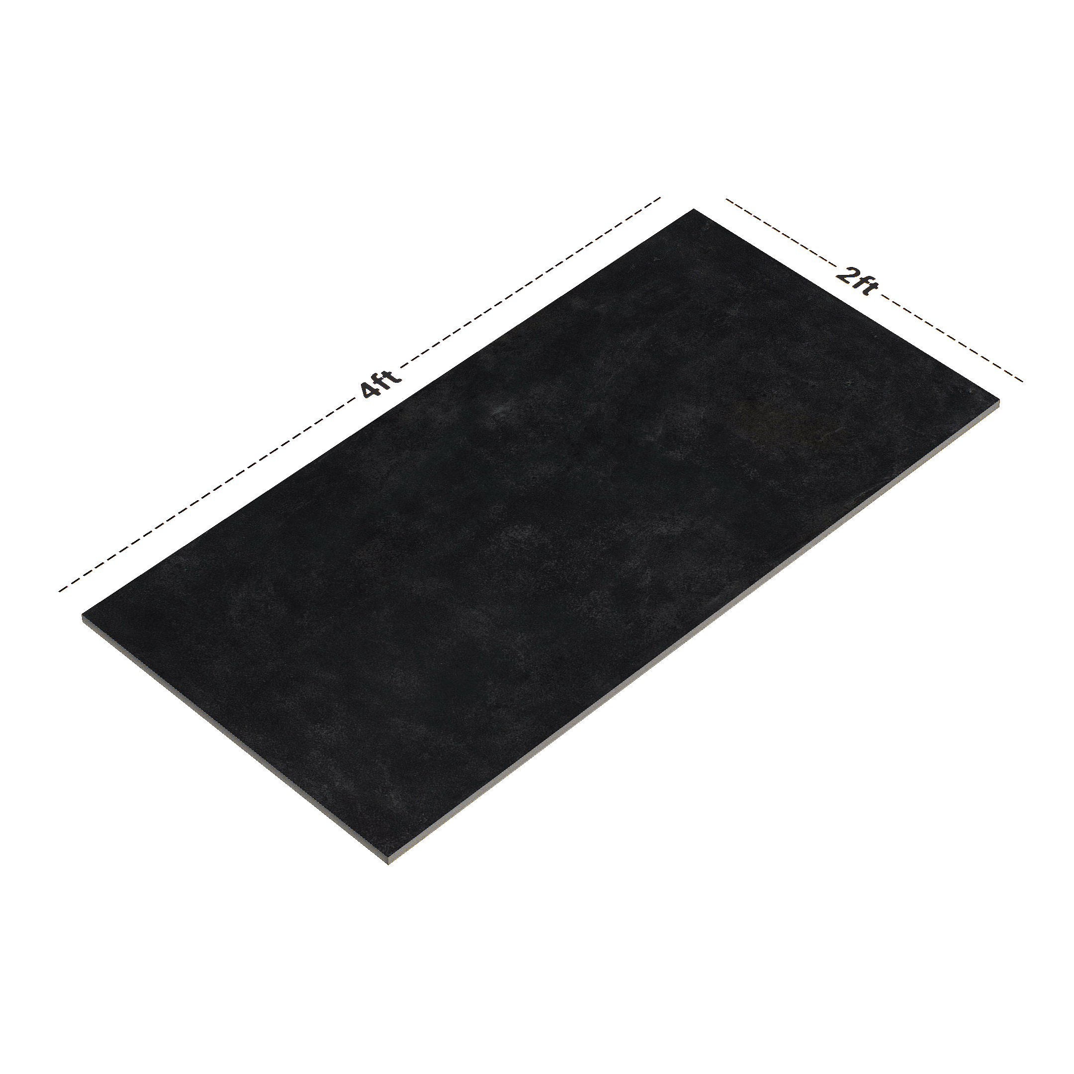 Dimension image of TL 00774 Raw Charcoal Black 1200x600 mm Matte Finish Full Body Vitrified Wall & Floor Tile - 9 mm | Material Depot