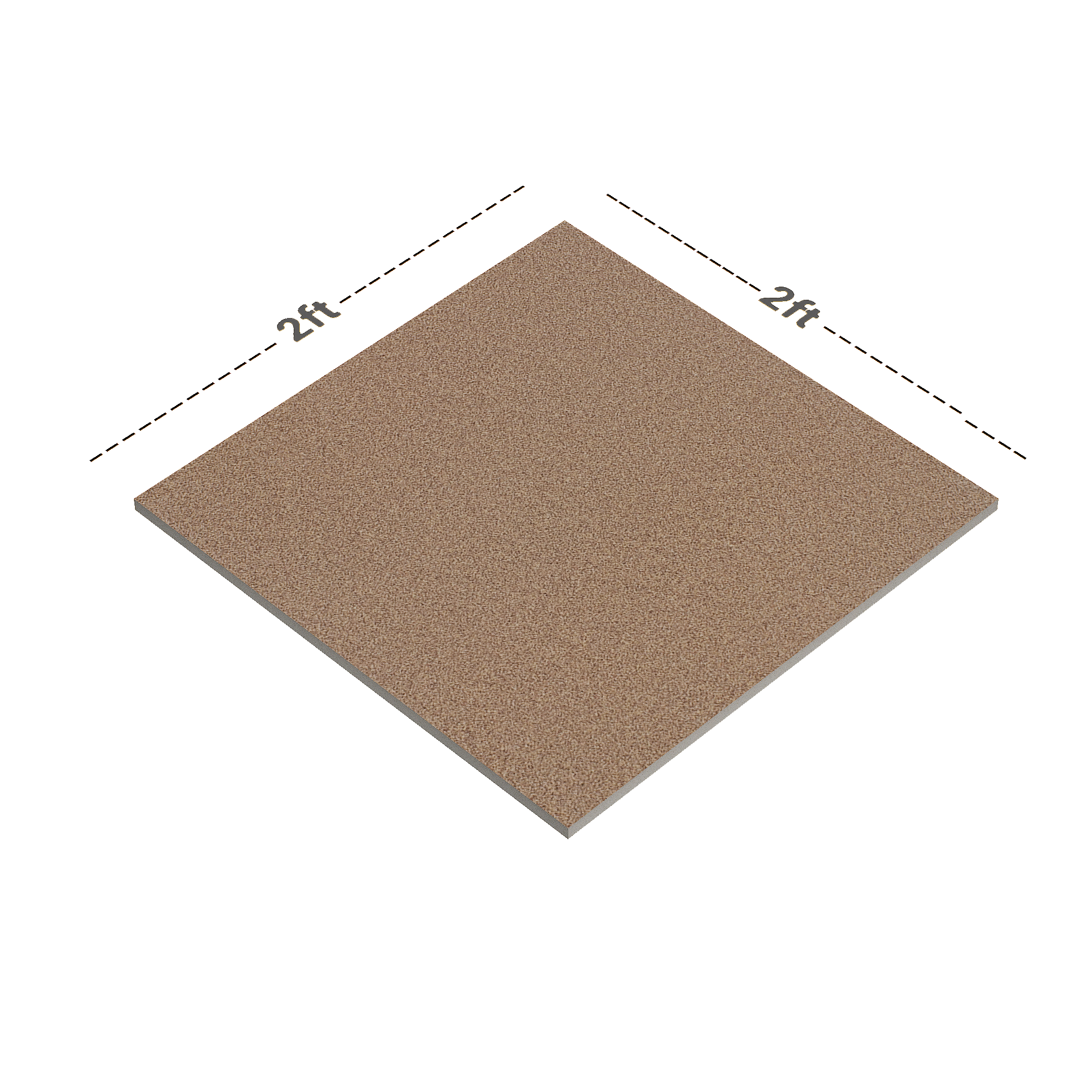 Dimension image of TL 00781 Nut Brown 600x600 mm Matte Finish Full Body Vitrified Wall & Floor Tile - 9 mm | Material Depot