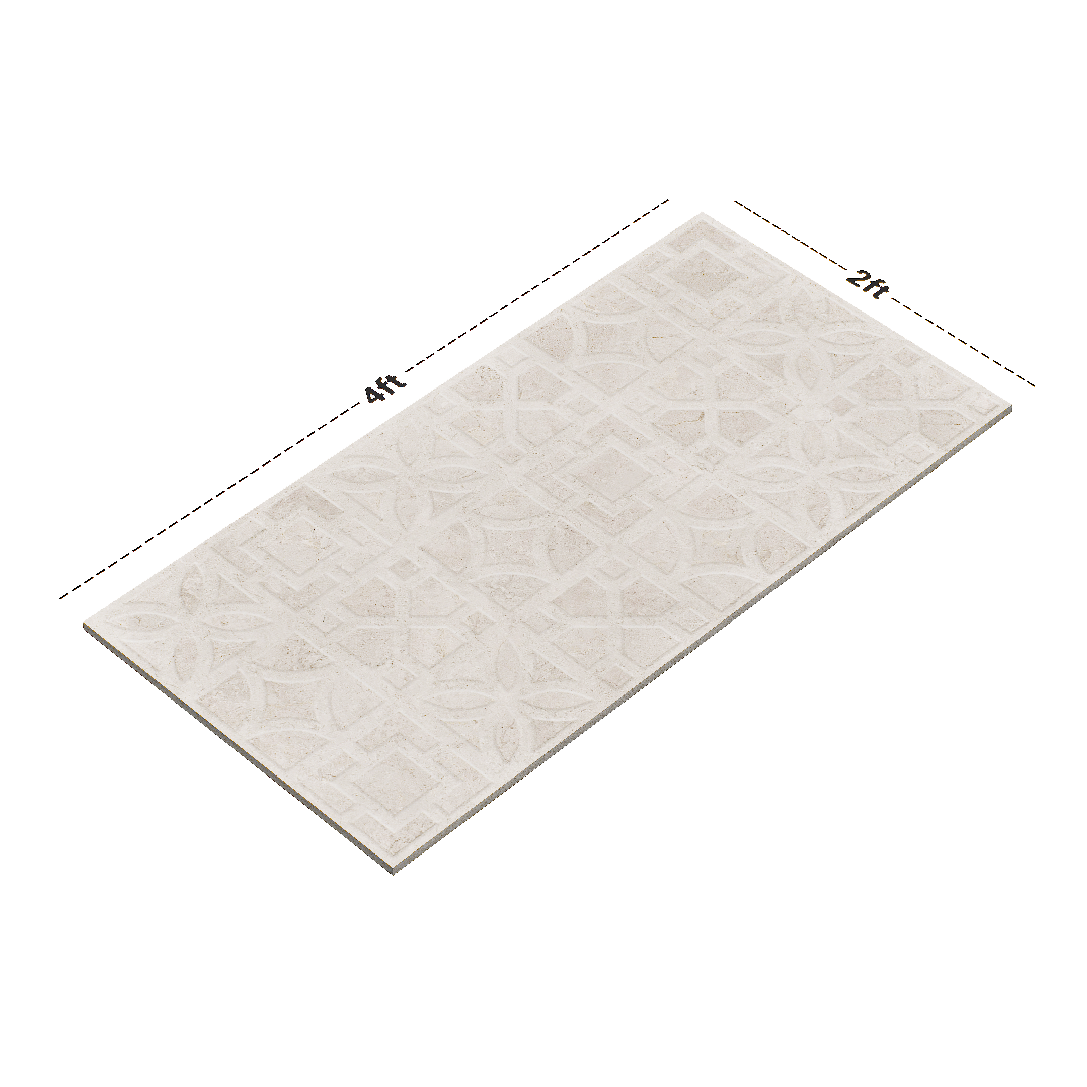 Dimension image of TL 00794 Orra Crema Spenza 1200x600 mm Punch Matte Finish Vitrified Wall & Floor Tile - 9 mm | Material Depot