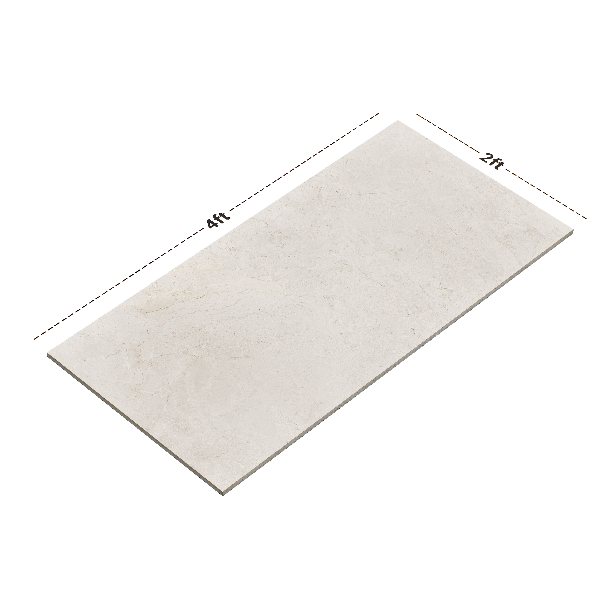 Dimension image of TL 00795 Orra Crema 1200x600 mm Random Face Matte Finish Vitrified Wall & Floor Tile - 9 mm | Material Depot