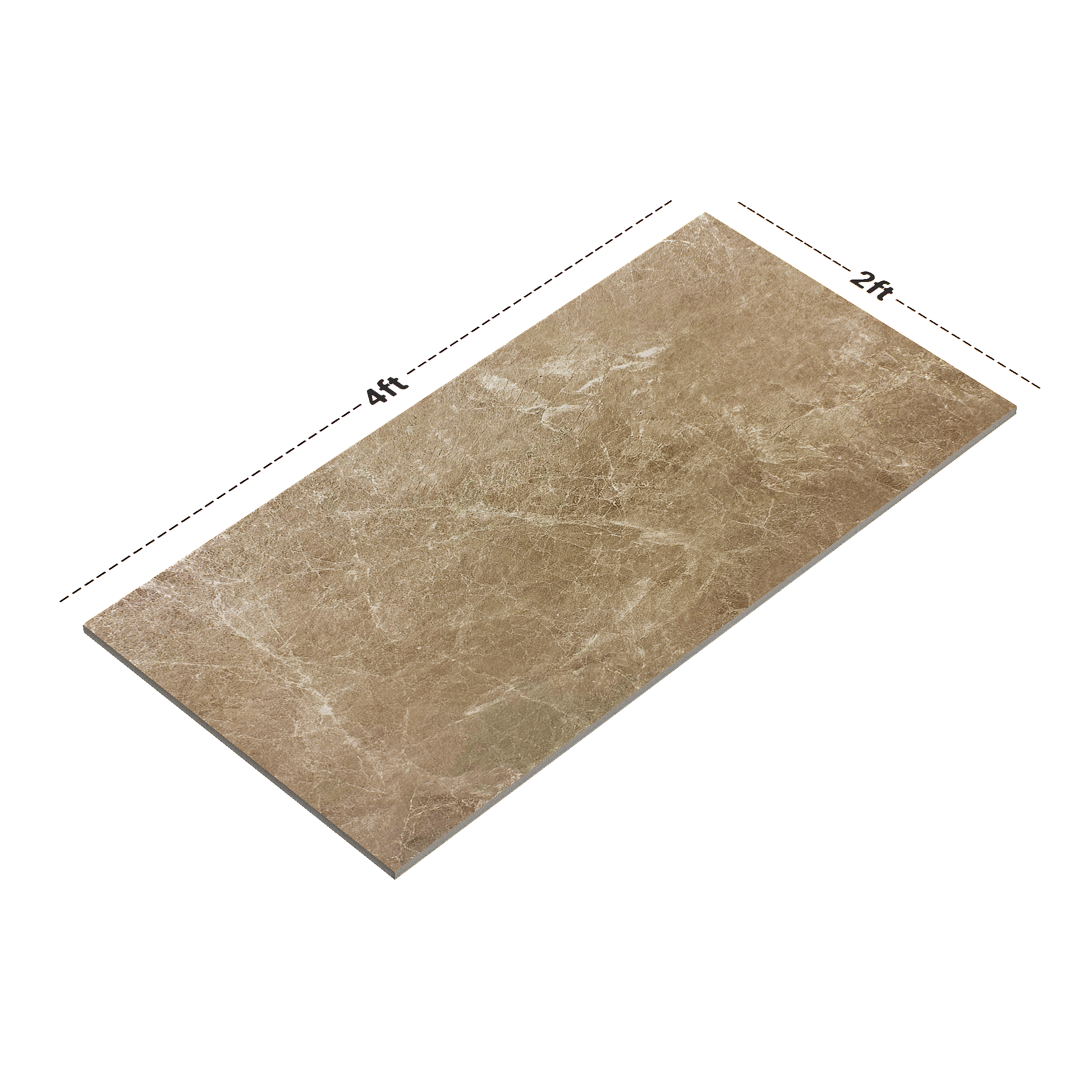 Dimension image of TL 00814 Lavish Ceramics Runa Brown Punch 1200 x 600 mm Tile | Material Depot