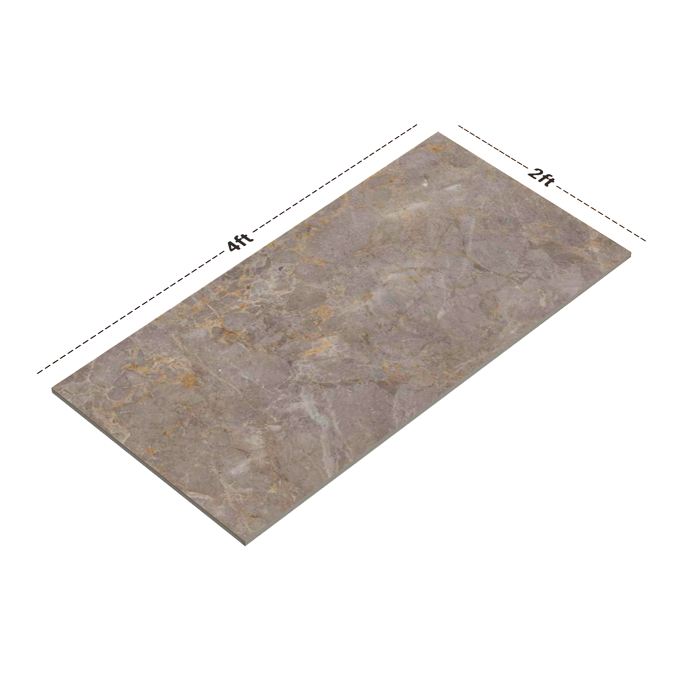 Dimension image of TL 00819 Era Grey 1200x600 mm Glossy Finish Polished Glazed Vitrified Floor & Wall Tile - 9 mm | Material Depot