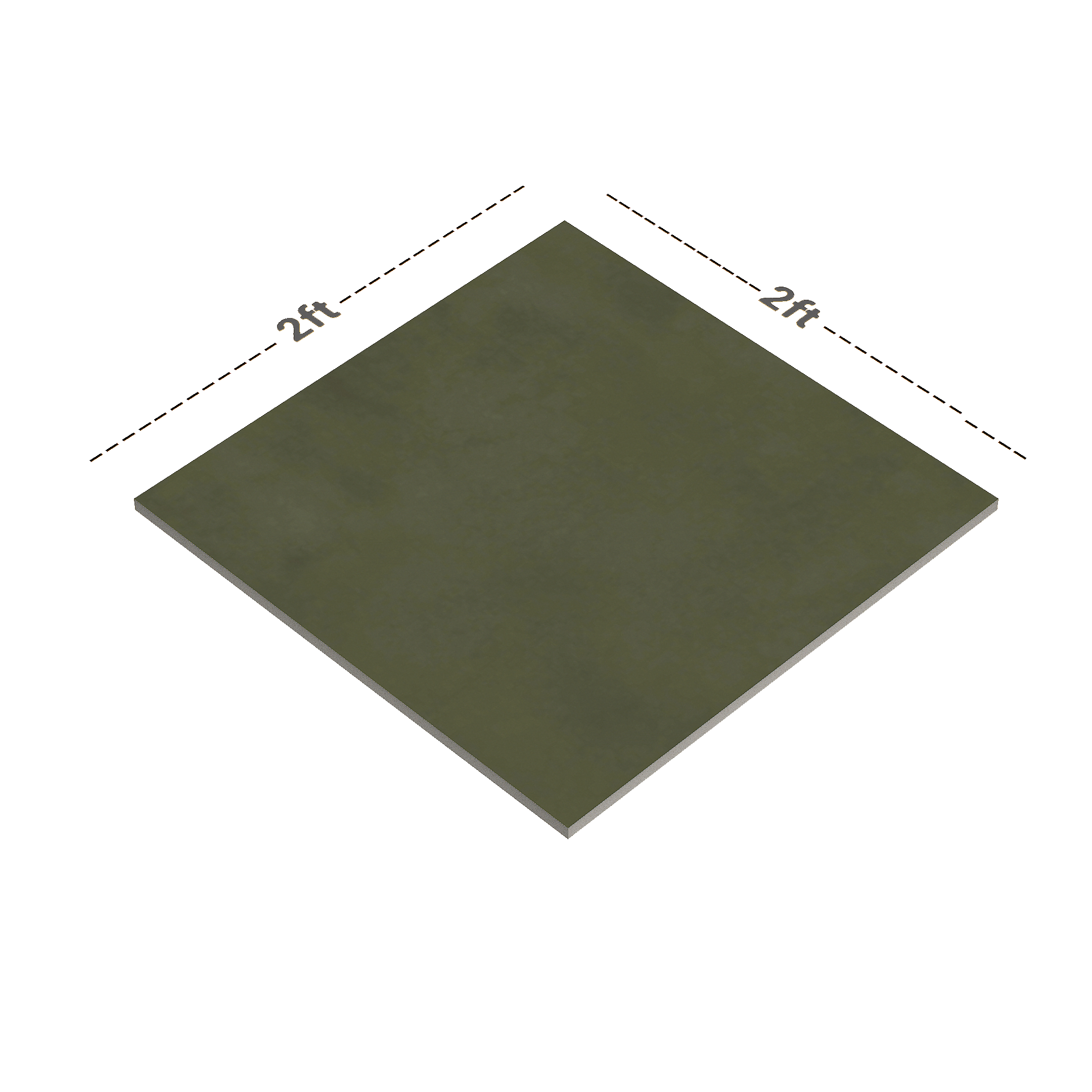 Dimension image of TL 00893 Solid Green 600 x 600 mm Carving Matte Finish Tile - 9 mm | Material Depot