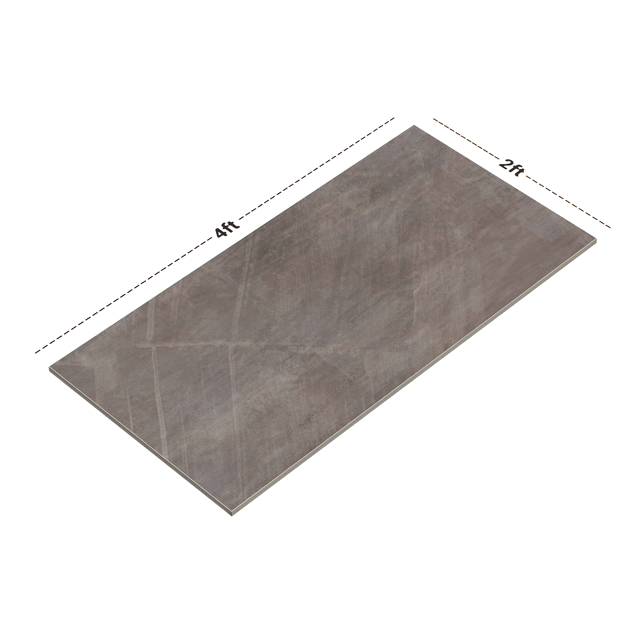 Dimension image of TL 00945 Ruby Grey 1200x600 mm GVT Matte Finish Wall & Floor Tile - 9 mm | Material Depot