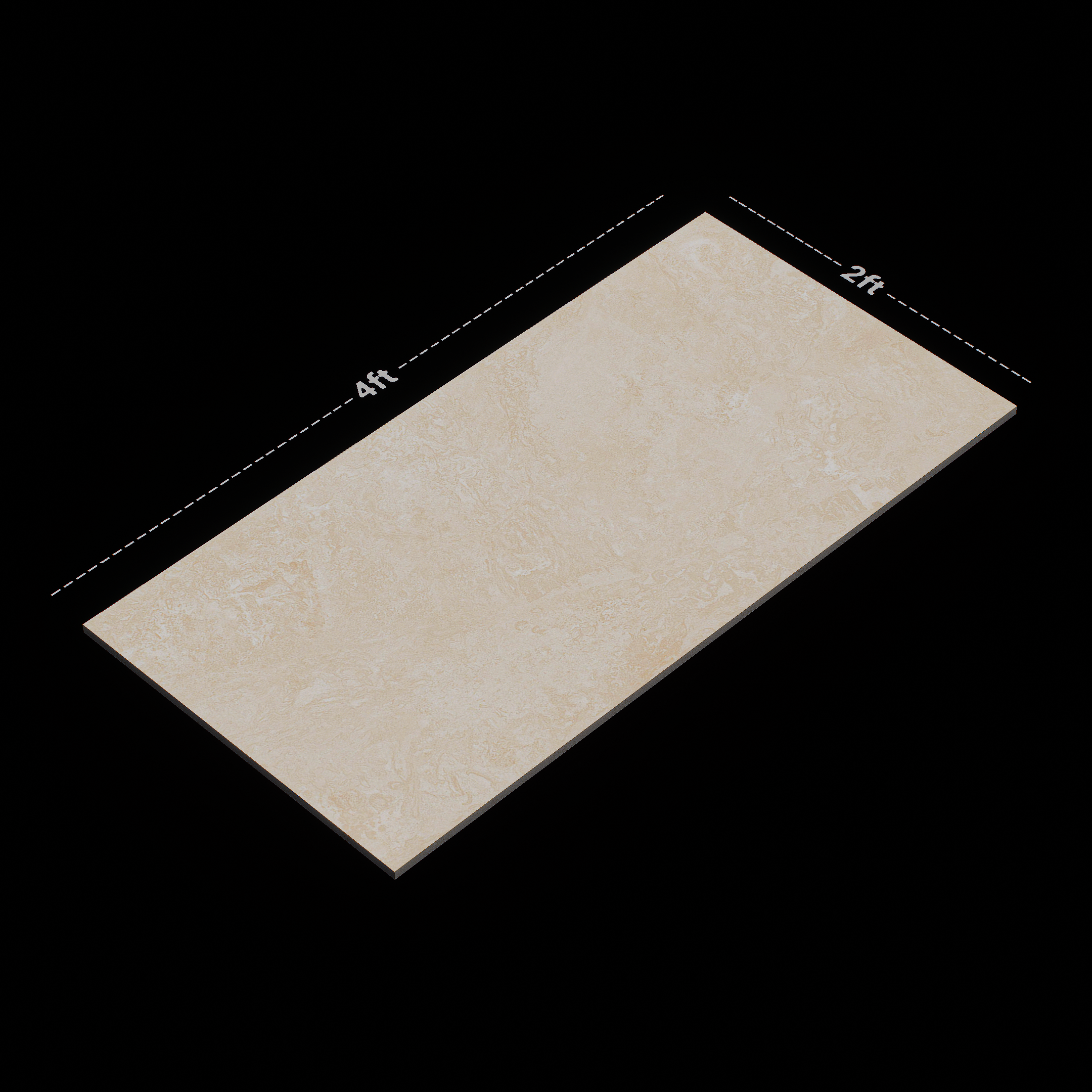 Dimension image of TL 00947 Tobacco Crema 1200 x 600 mm Random Face Carving Matte Finish Vitrified Wall & Floor Tile - 9 mm | Material Depot