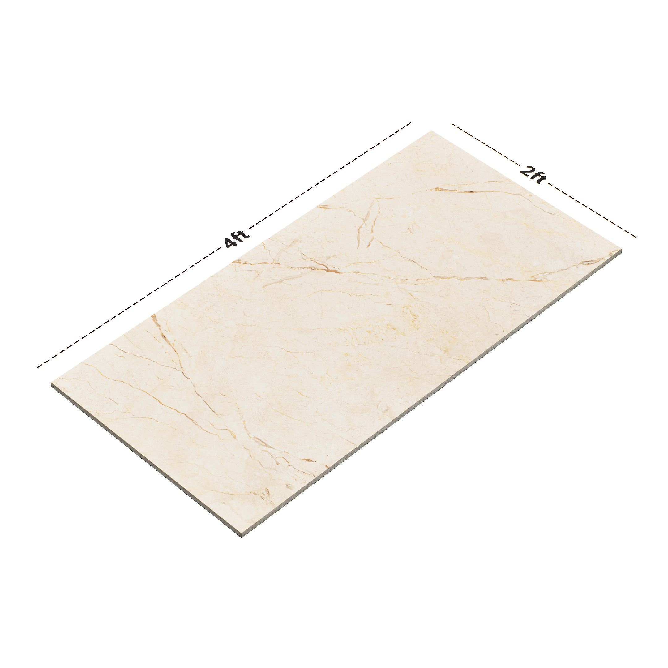 Dimension image of TL 01014 Sevellia Crema 1200x600 mm Glossy Finish Vitrified Wall & Floor Tile - 9 mm | Material Depot