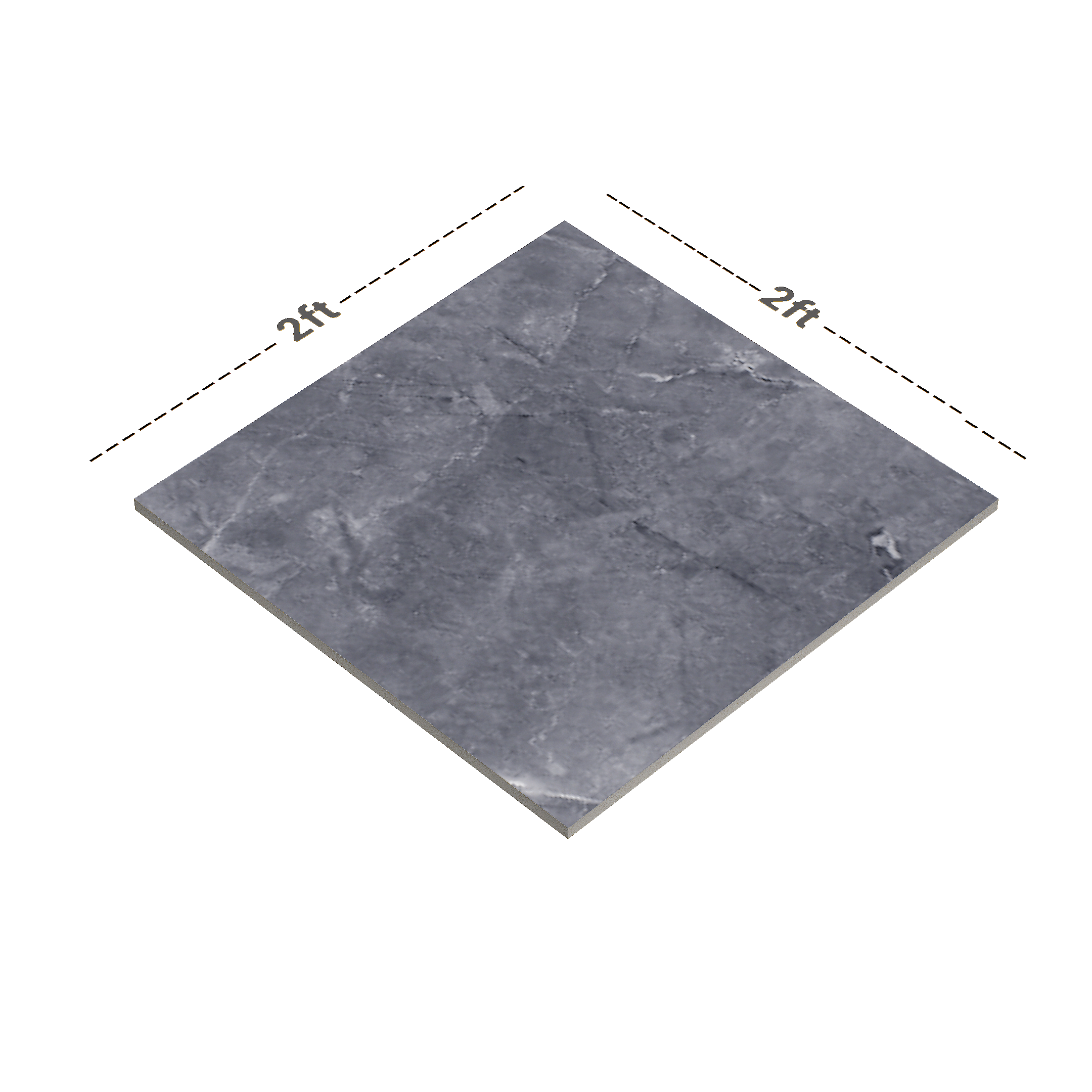 Dimension image of TL 01051 Jorden Grey 600 x 600 mm Carving Matte Finish Tile - 9 mm | Material Depot