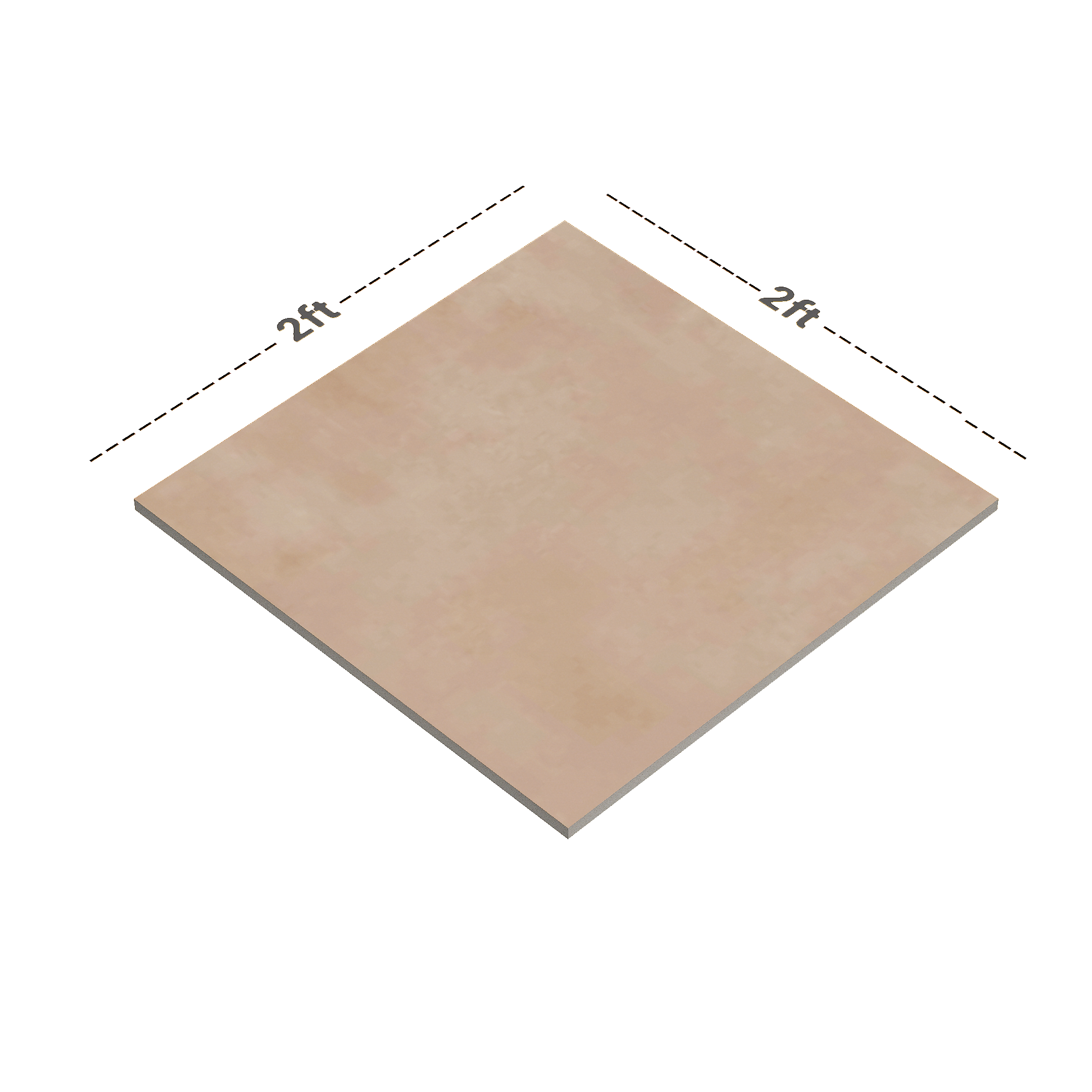 Dimension image of TL 01063 Solid Biscuit 600 x 600 mm Carving Matte Finish Tile - 9 mm | Material Depot