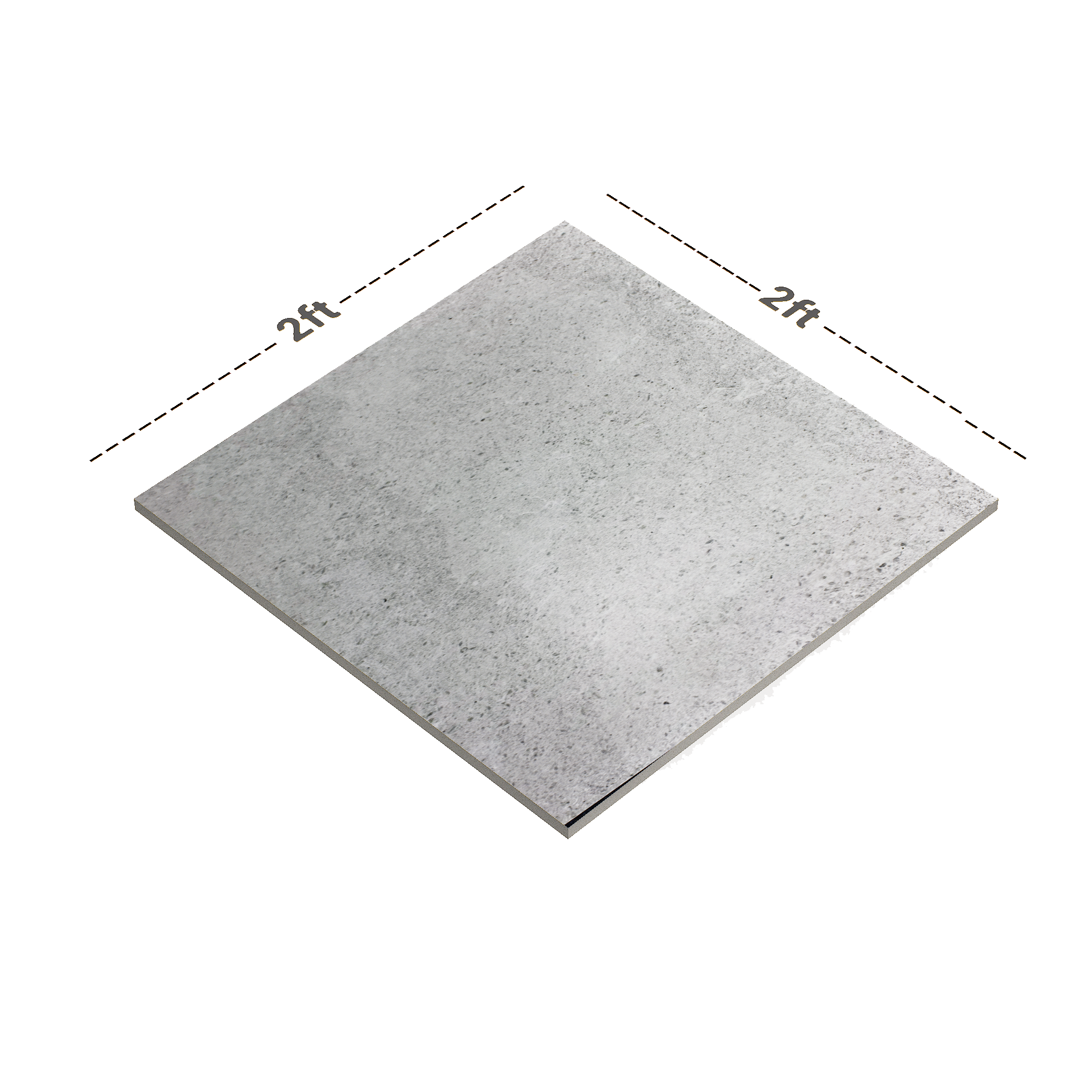 Dimension image of TL 01173 Zuri Grey Matte Finish 600 x 600 mm Vitrified Tile - 9 mm | Material Depot