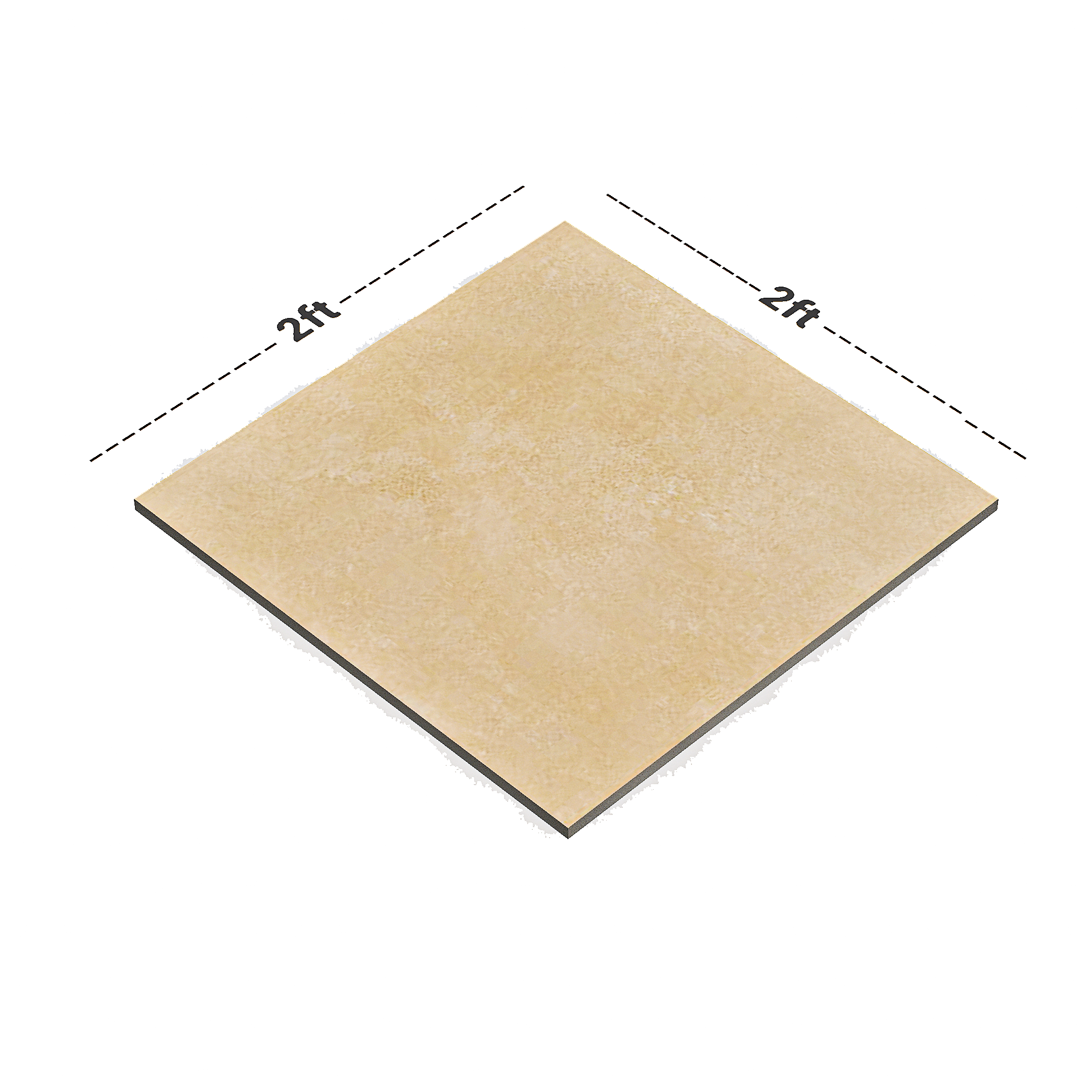 Dimension image of TL 01483 B Desert Cream 2 ft x 2 ft Matte Finish Wall and Floor Porcelain Tile - 9 mm | Material Depot