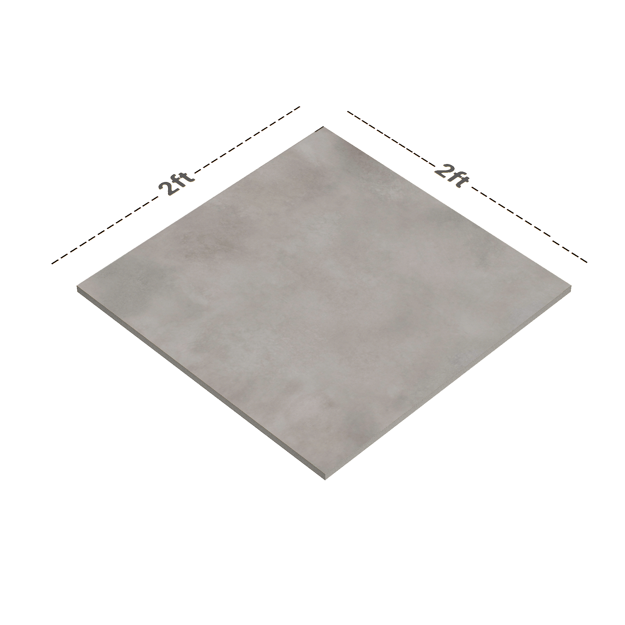 Dimension image of TL 01494 Gris 2 ft x 2 ft Matte Finish Wall and Floor Porcelain Tile - 9 mm | Material Depot