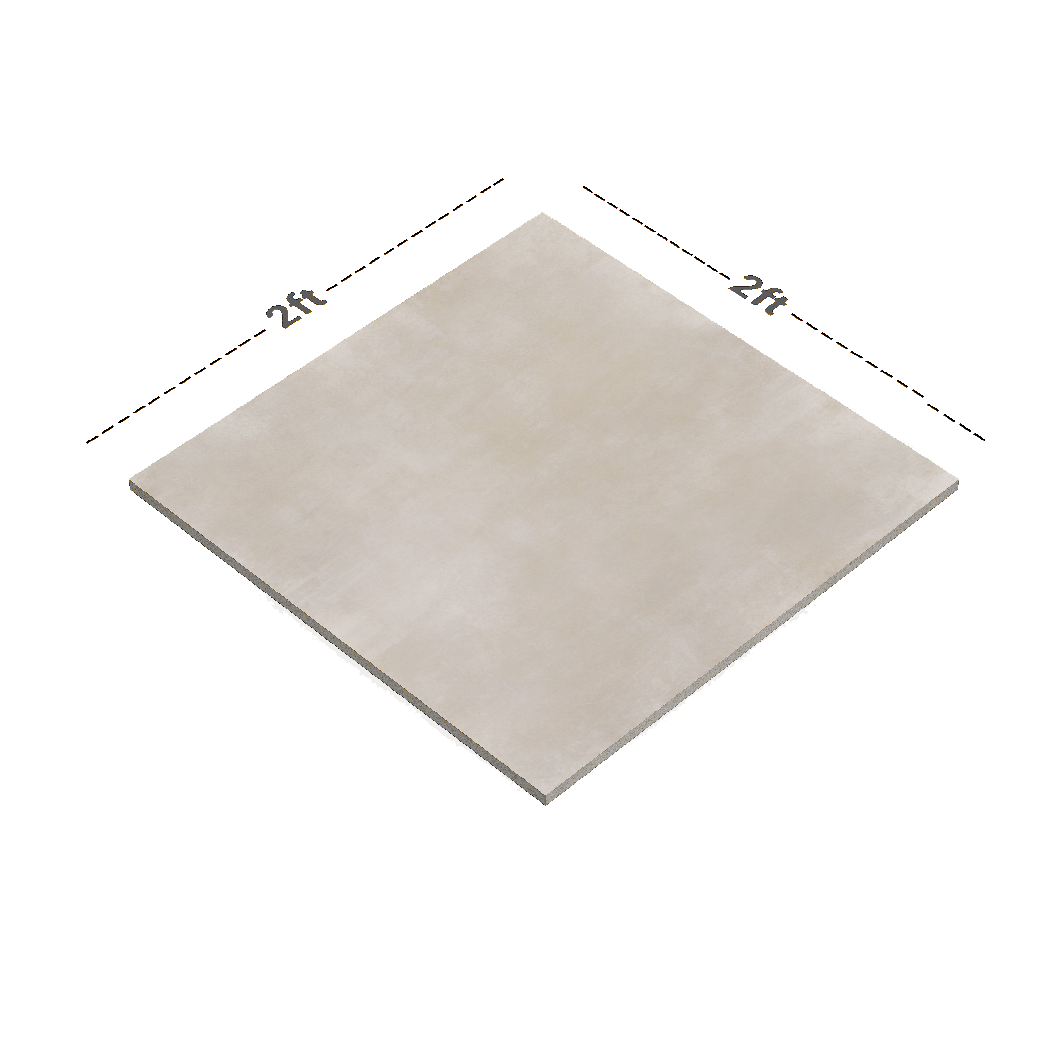 Dimension image of TL 01497 Beige & Grey 2 ft x 2 ft Matte Finish Wall and Floor Porcelain Tile - 9 mm | Material Depot