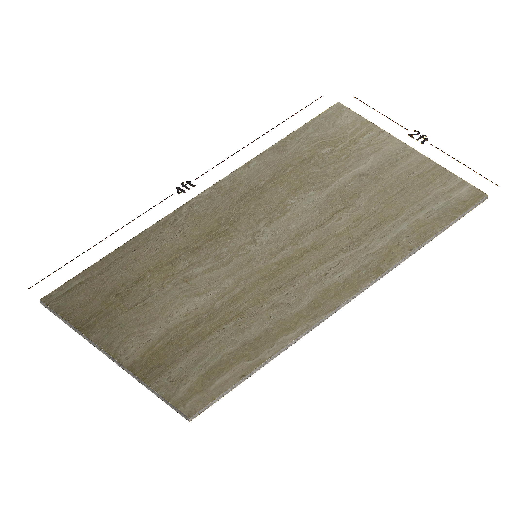 Dimension image of TL 02158 Neo Travertino Crema 1200 x 600 mm Matte Finish Tile - 9 mm | Material Depot