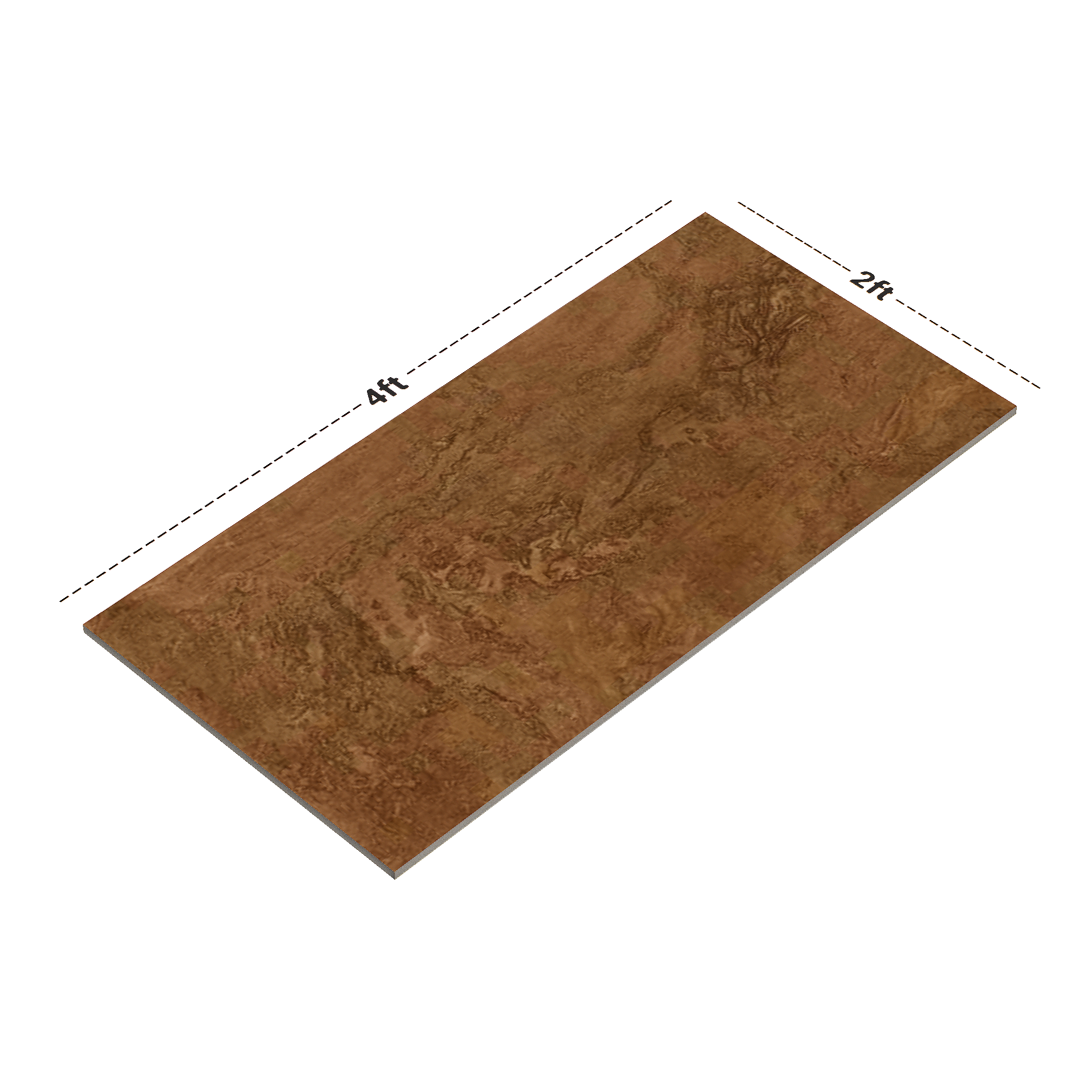 Dimension image of TL 02849 Mistic Bruno 4 ft x 2 ft Carving Matte Finish Wall & Floor Tile - 9 mm (Random 3) | Material Depot