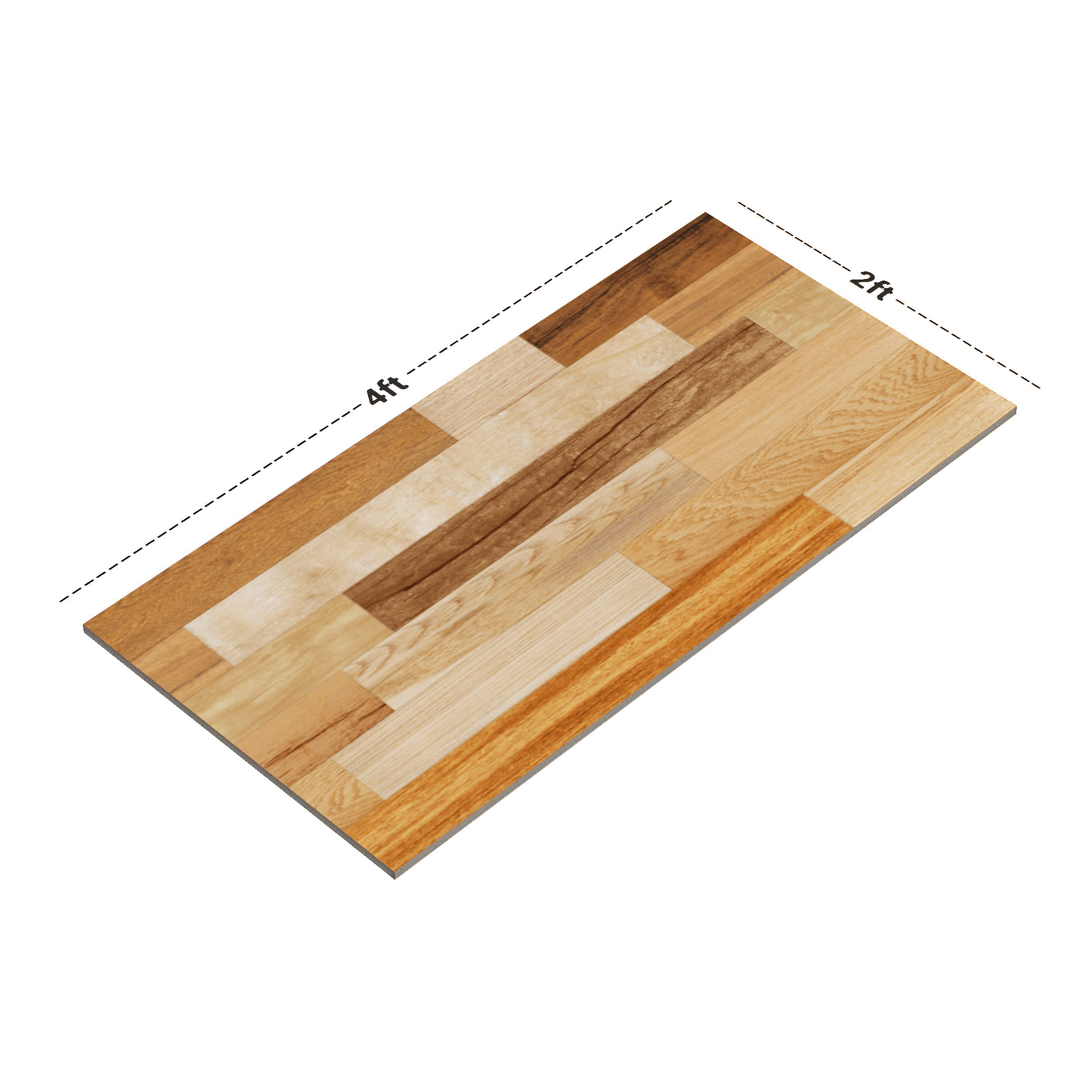 Dimension image of TL 03070 Montana Oak 4 ft x 2 ft Diamond Finish Wooden Look Tile - 9 mm (Random 3) | Material Depot