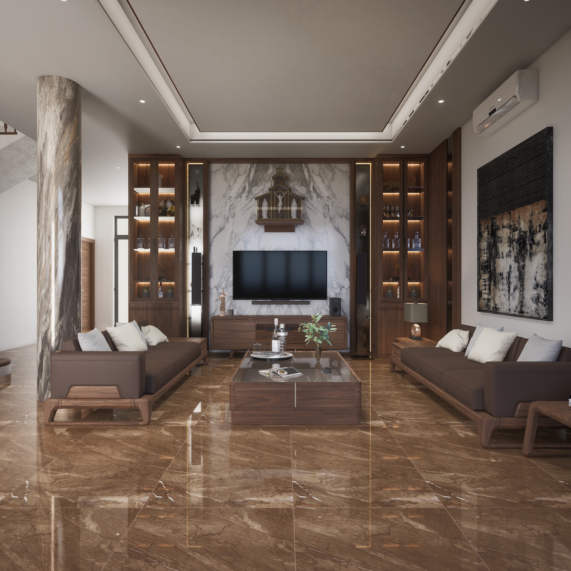 Fenix Brown 1200x600 mm High Gloss Finish Advanced GVT Tile - 12 mm | Material Depot