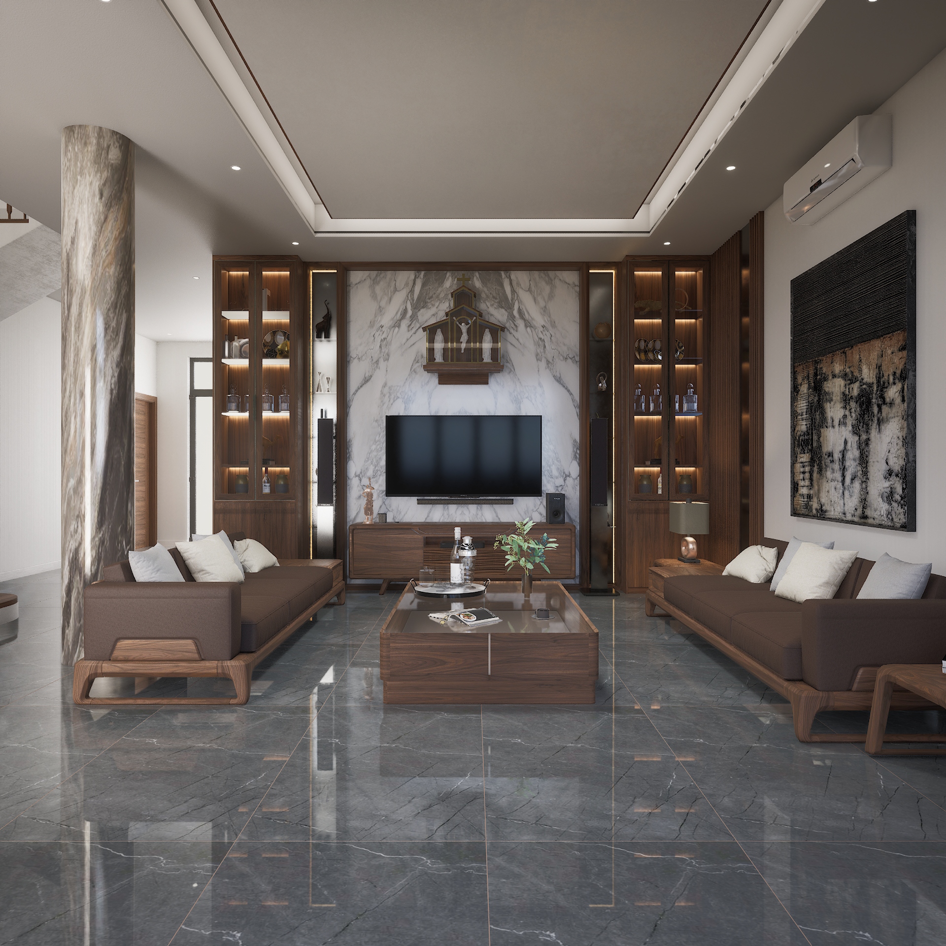 Burburry Grey 1200x600 mm Glossy Finish GVT Tile - 9.5 mm | Material Depot