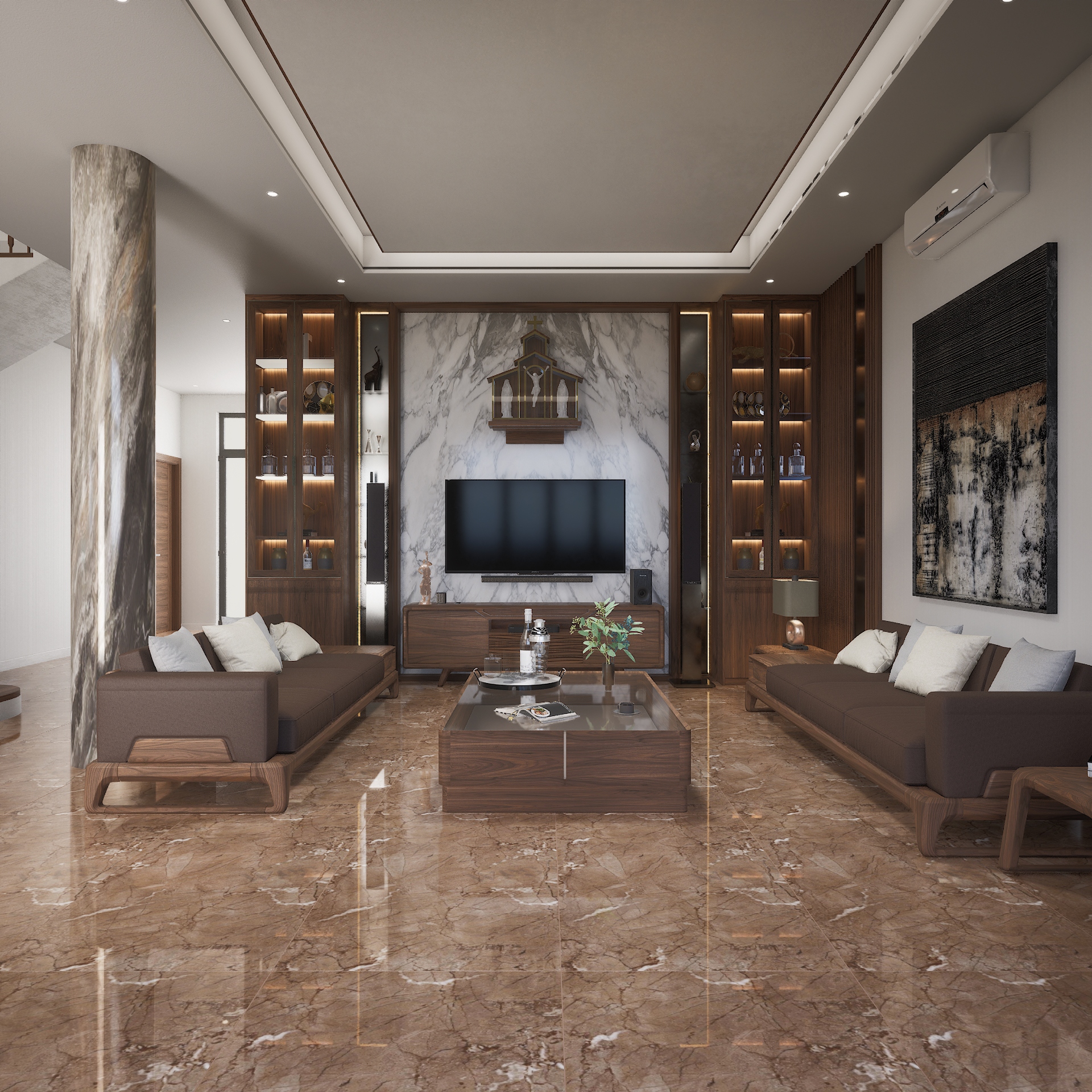 Montana Brown HD Floor Series 600x1200 mm Glossy Finish Floor Tile | Material Depot