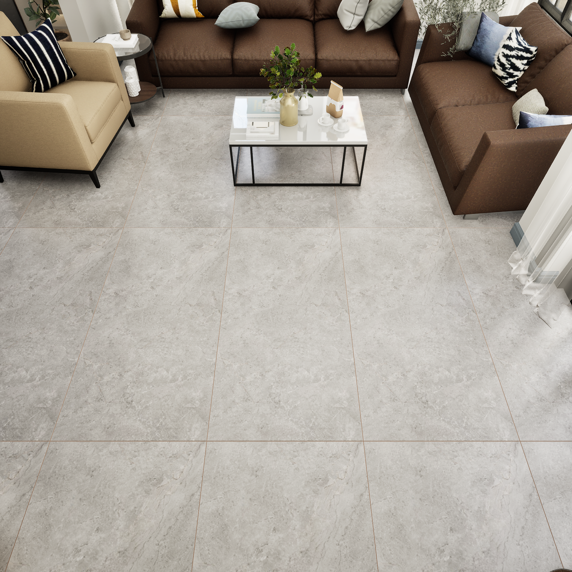 Orra Silver 1200x600 mm Matt Finish GVT Wall Tile - 9 mm | Material Depot