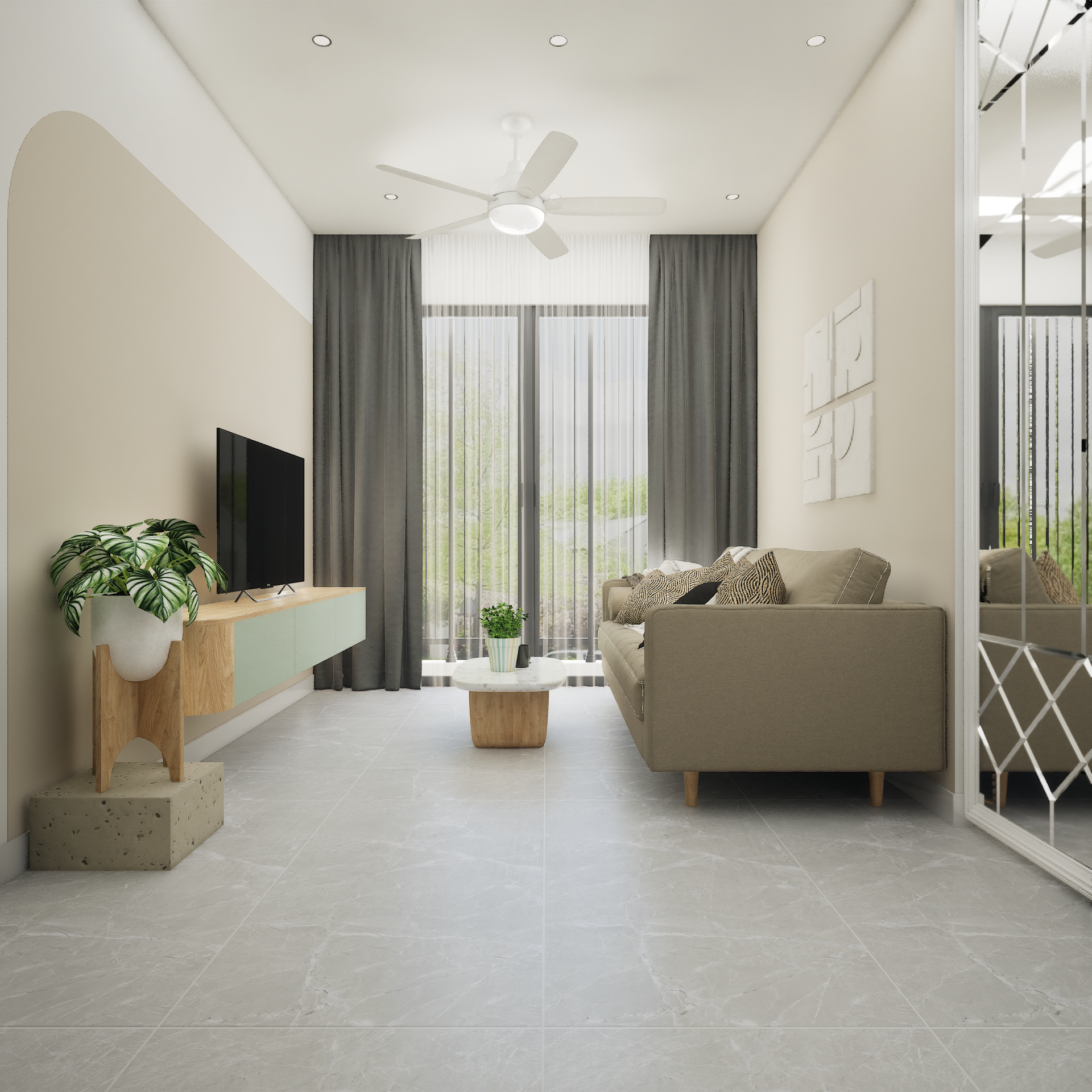 Arizona Grey 1200x600 mm Carving Surface GVT Tile - 9 mm | Material Depot