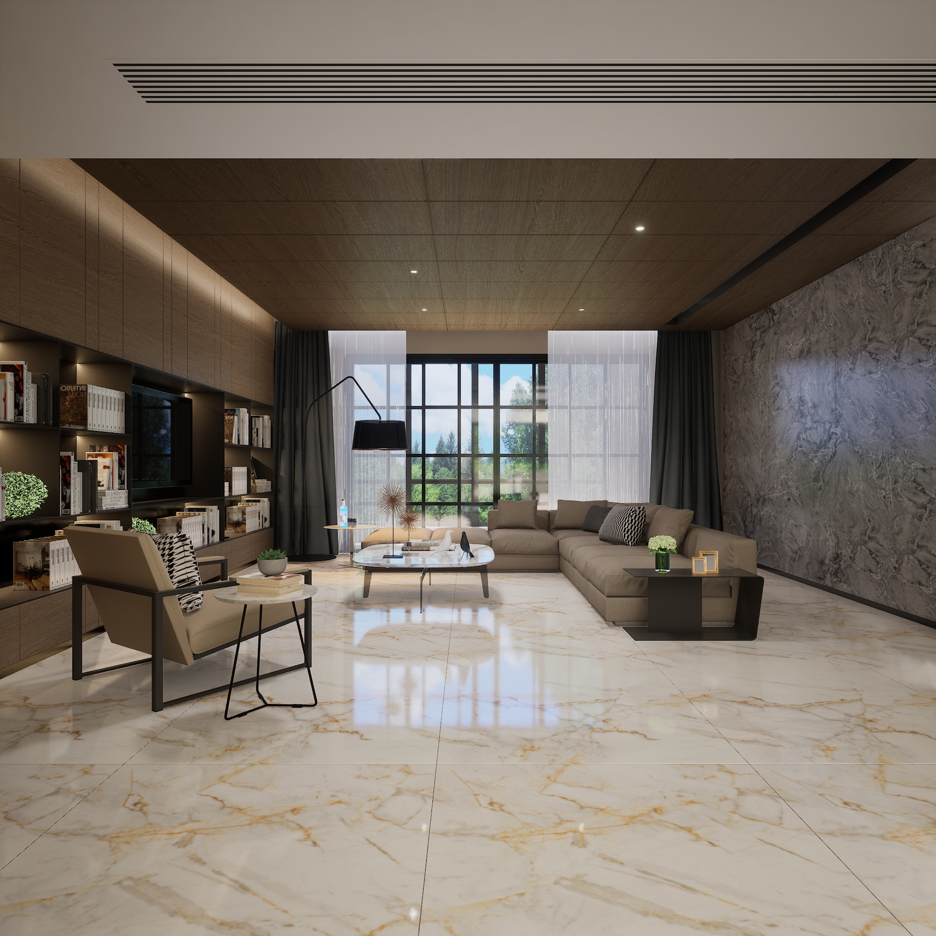 Marble Look Cream Endless Tile 800x1600 mm MD-631513 | Material Depot