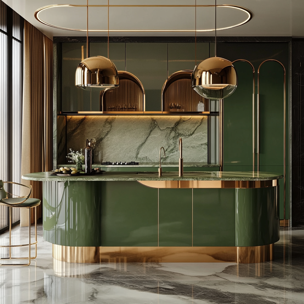 A Luxurious Escape: A Modern Kitchen with Golden Accents | Material Depot