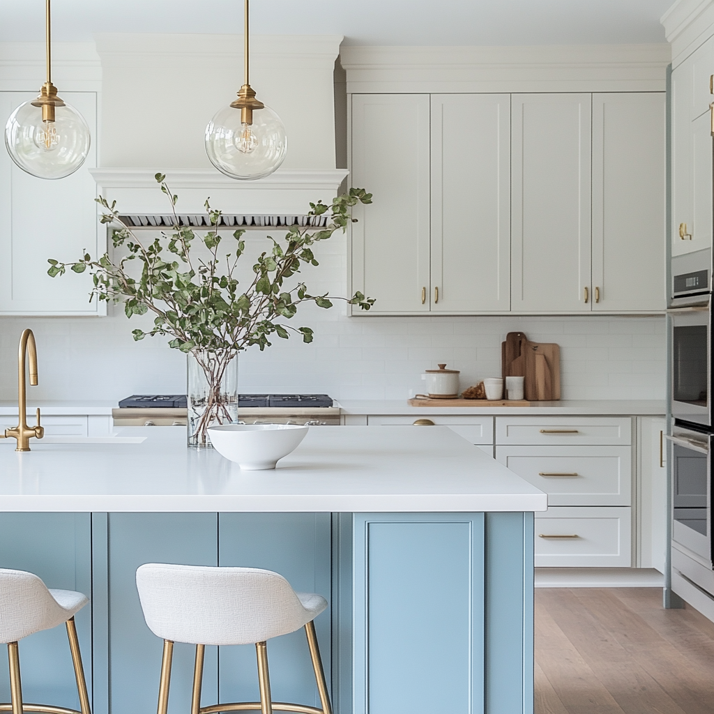 A Serene Blue Haven: A Modern Kitchen with a Touch of Coastal Charm | Material Depot